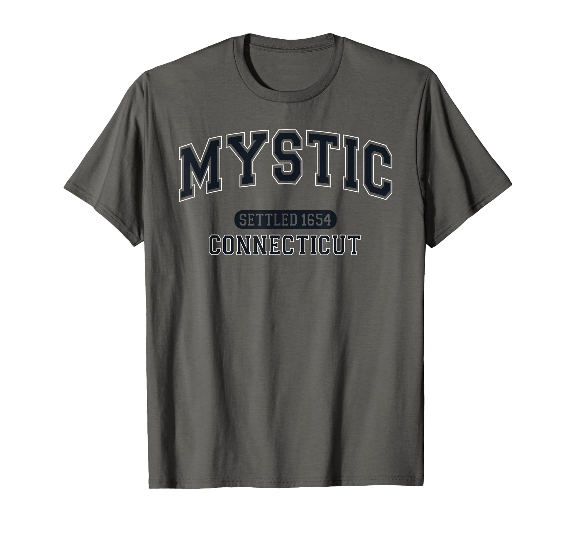 Mystic Connecticut Settled 1654 T-Shirt - Minimalist Print Men Women - T-Shirt, Sweatshirt, Hoodie