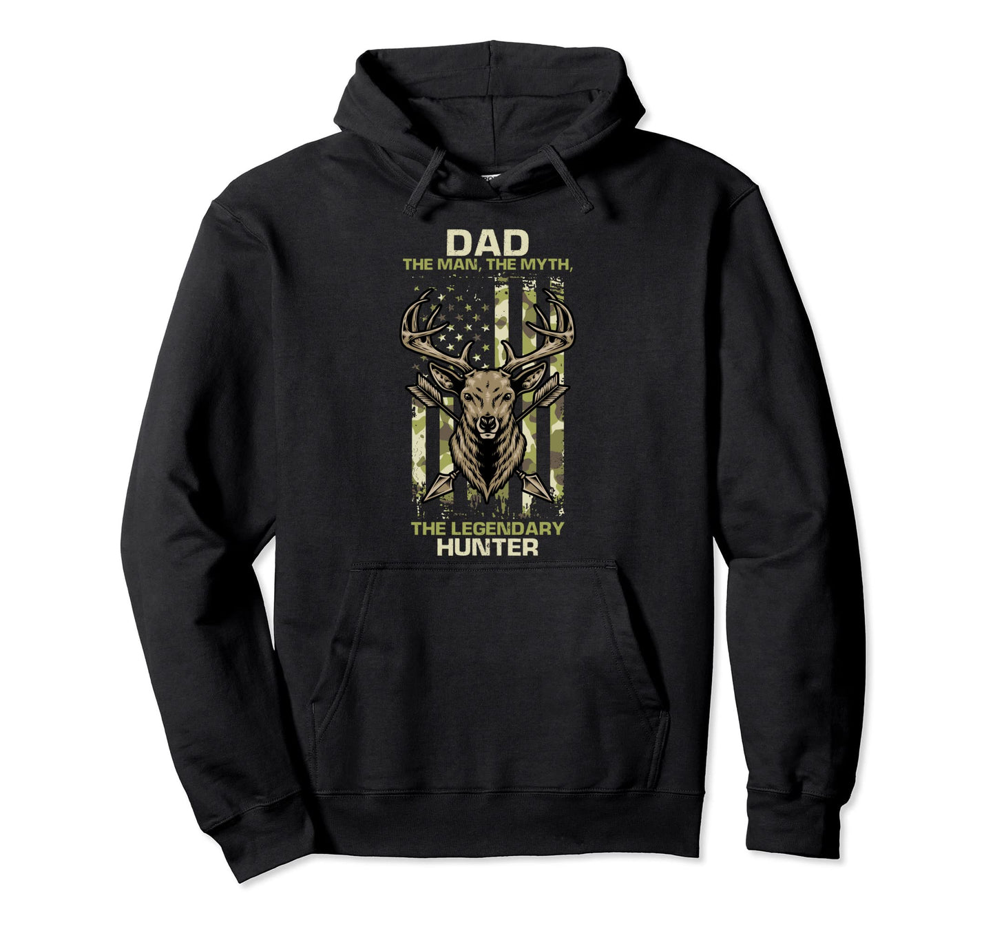 Dad Myth Legendary Hunter Camouflage Hoodie - Fun Novelty Design Unisex - T-Shirt, Sweatshirt, Hoodie