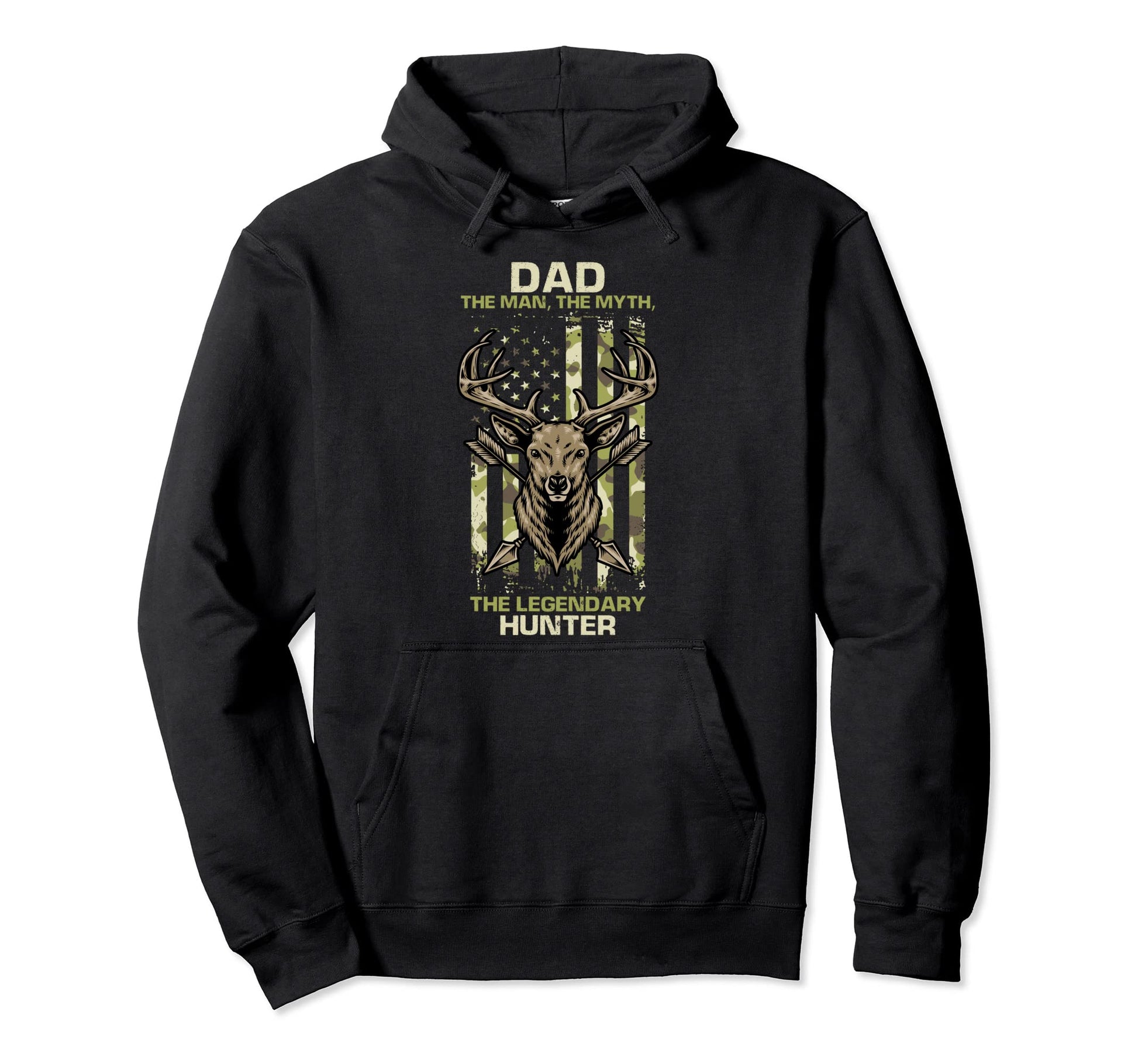 Dad Myth Legendary Hunter Camouflage Hoodie - Fun Novelty Design Unisex - T-Shirt, Sweatshirt, Hoodie
