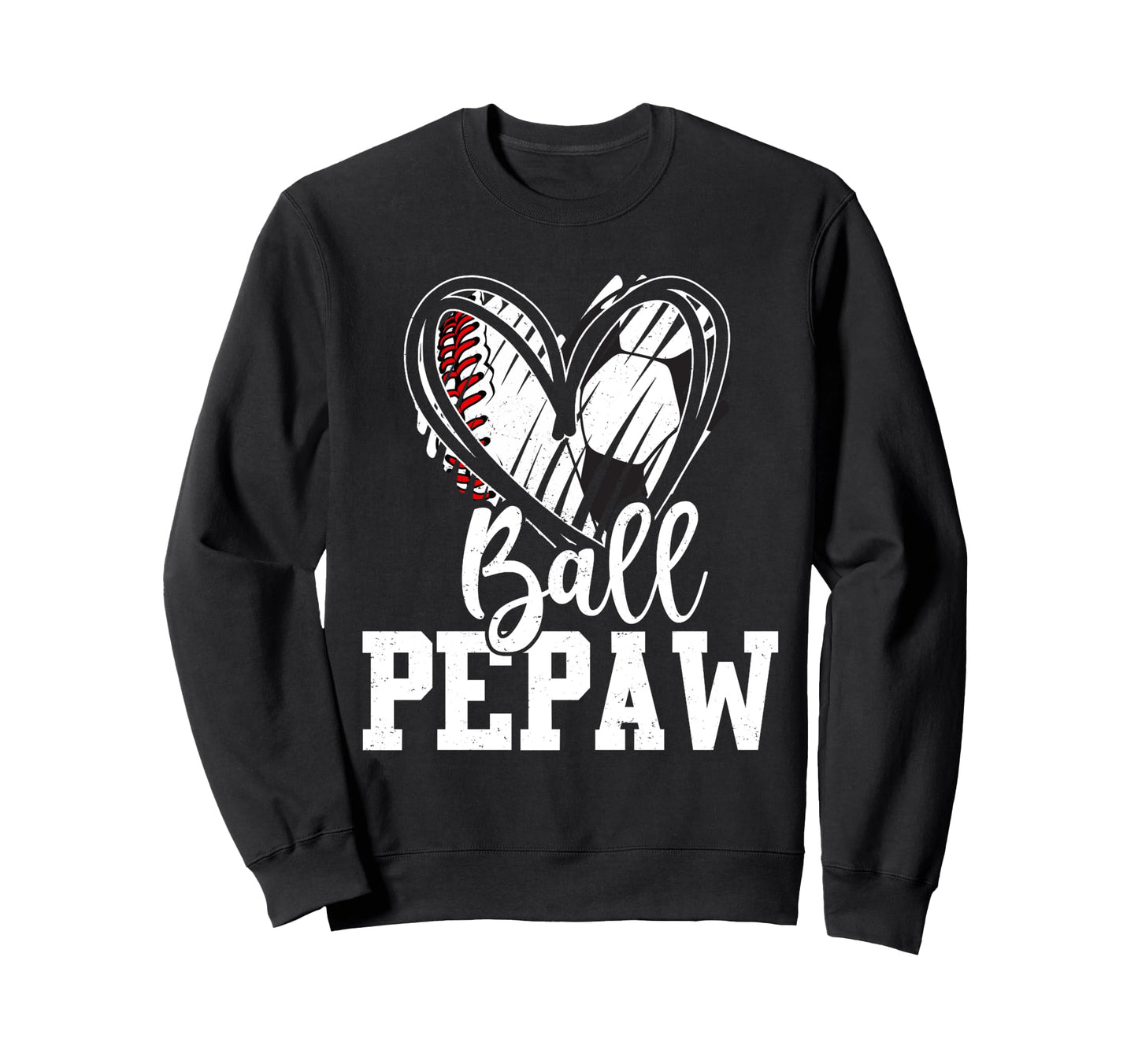 Ball Grandpa Heart Baseball Soccer Ball T-Shirt - Minimalist Print Unisex - T-Shirt, Sweatshirt, Hoodie