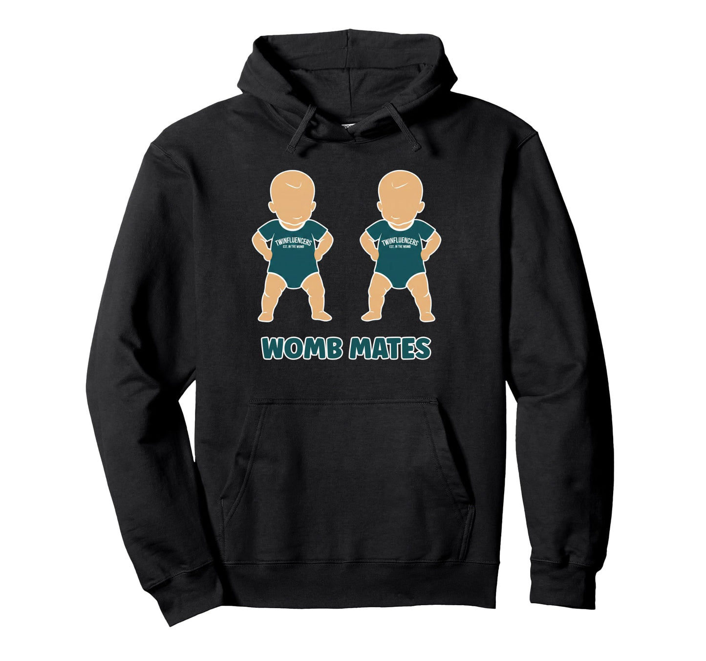Wombmates Twinfluencers Pregnancy Hoodie - Casual Everyday Wear Men Women - T-Shirt, Sweatshirt, Hoodie