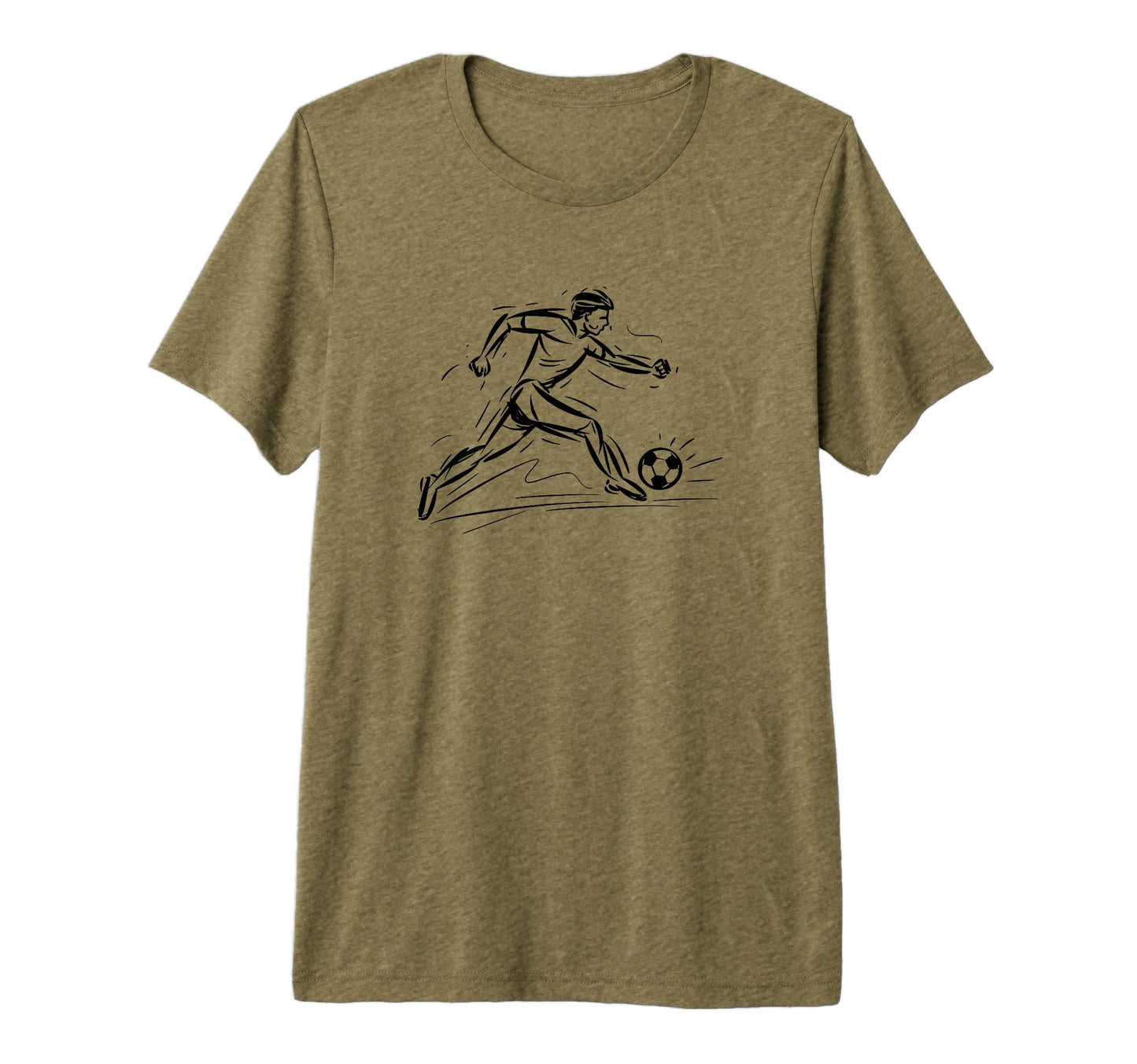 Soccer Player Footballer Tri Blend T-Shirt - Aesthetic Graphic for Adults - T-Shirt, Sweatshirt, Hoodie