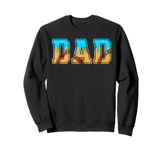Baseball Dad Funny Fathers Day Ice Sweatshirt - Unique Graphic Unisex - T-Shirt, Sweatshirt, Hoodie