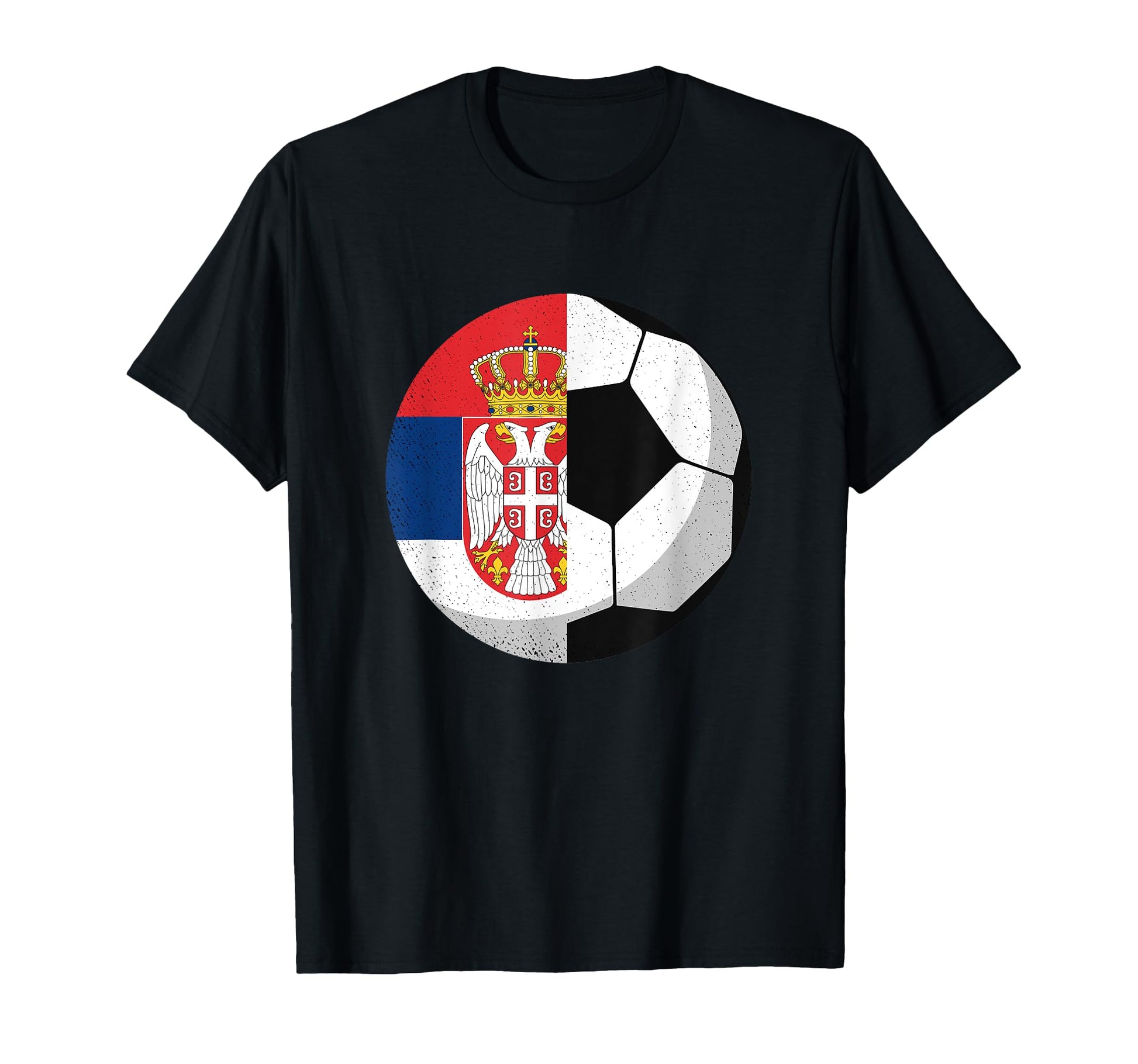 Half Serbia Flag Half Football Serbian T-Shirt - Streetwear Style Unisex - T-Shirt, Sweatshirt, Hoodie