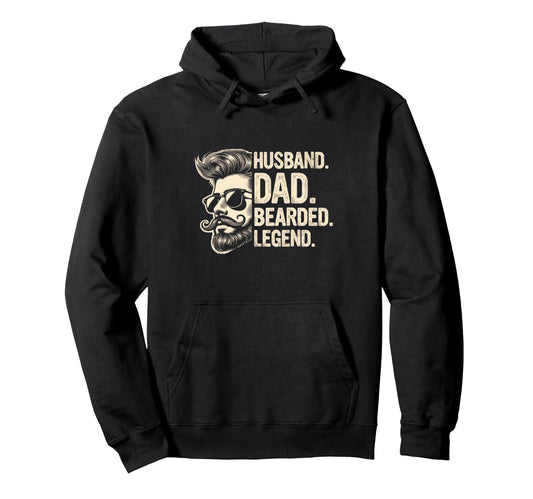 Bearded Dad Fathers Day Husband Dad Hoodie - Aesthetic Graphic Men Women - T-Shirt, Sweatshirt, Hoodie