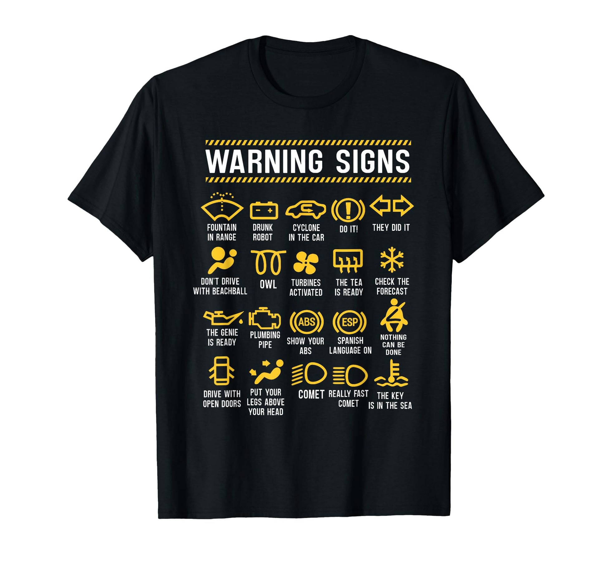 Warning Signs 101 Funny Car Mechanic T-Shirt - Trendy Graphic for Adults - T-Shirt, Sweatshirt, Hoodie
