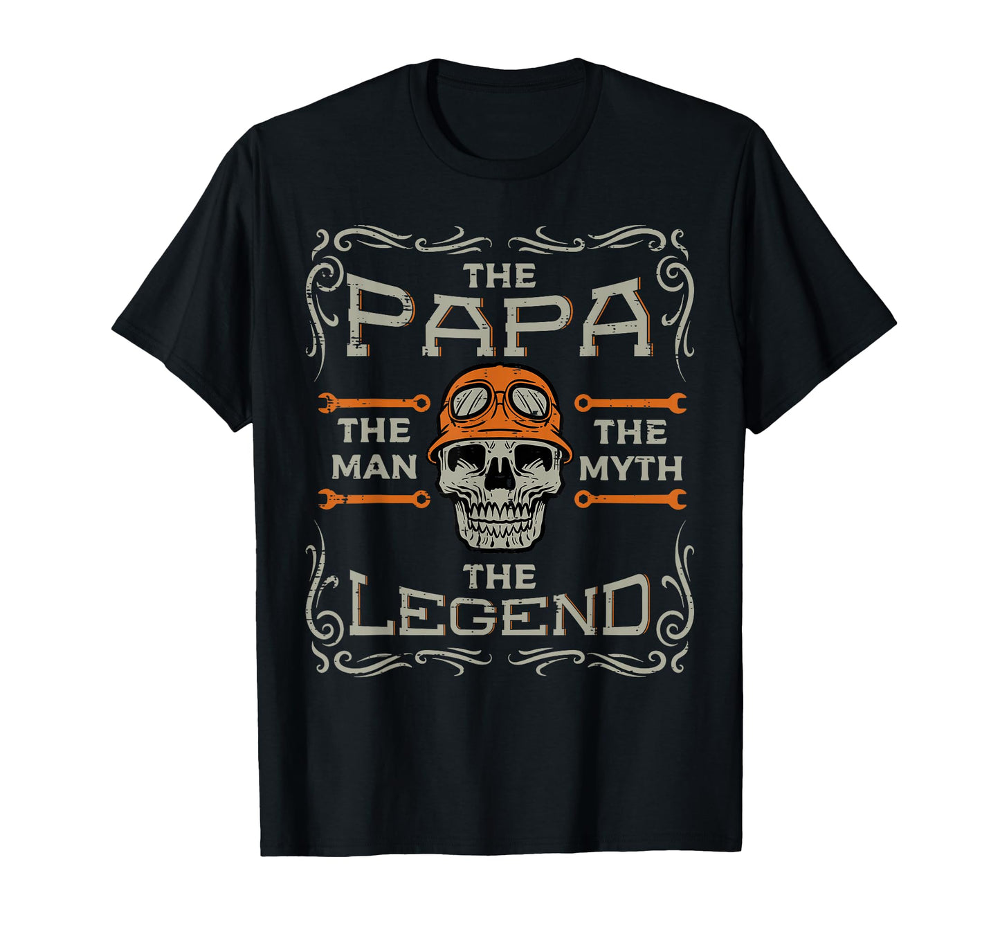 Biker Papa Myth Legend Skull Fathers T-Shirt - Aesthetic Graphic Unisex - T-Shirt, Sweatshirt, Hoodie