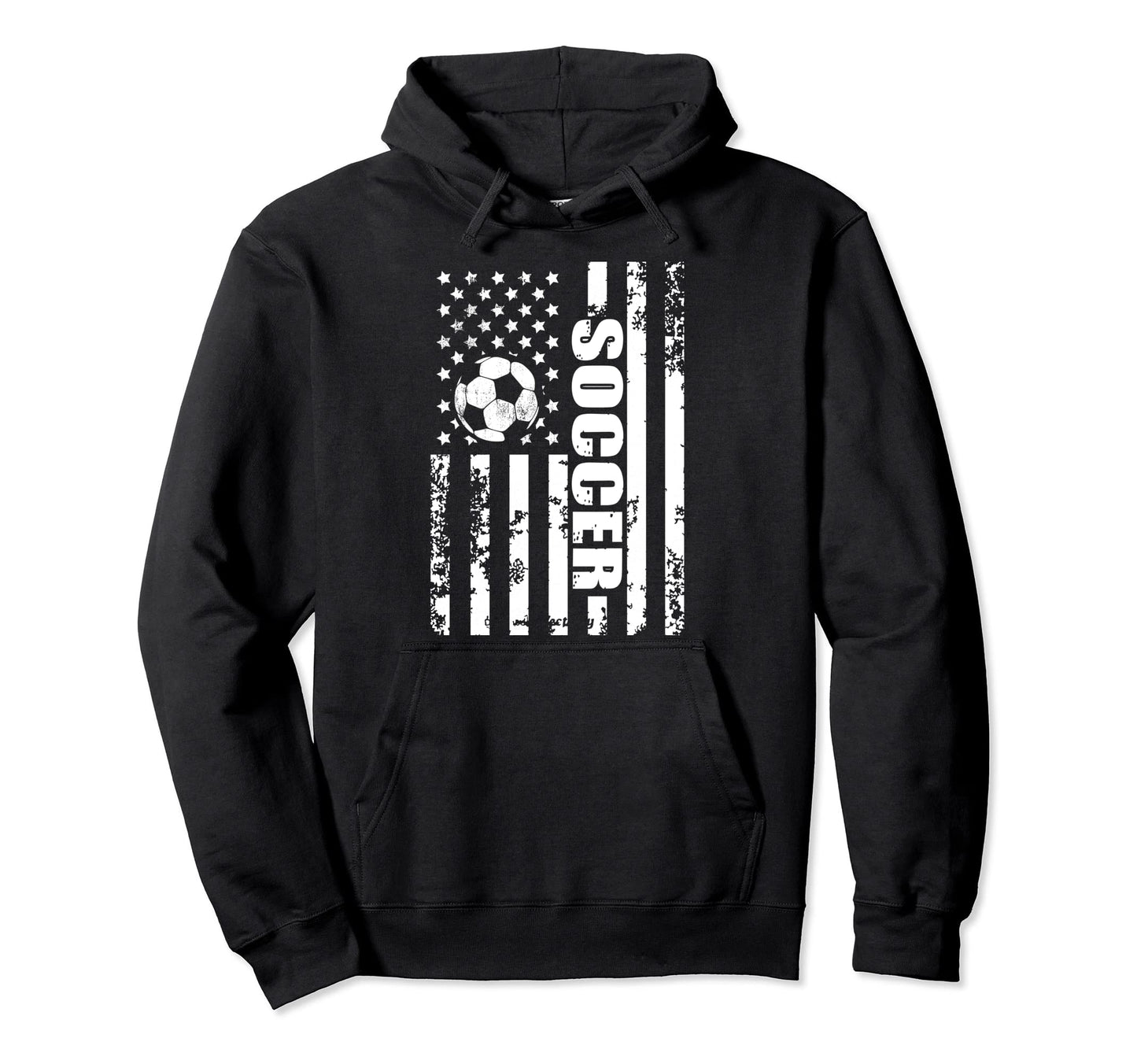 Us American Flag Soccer Patriotic Hoodie - Casual Everyday Wear Unisex - T-Shirt, Sweatshirt, Hoodie