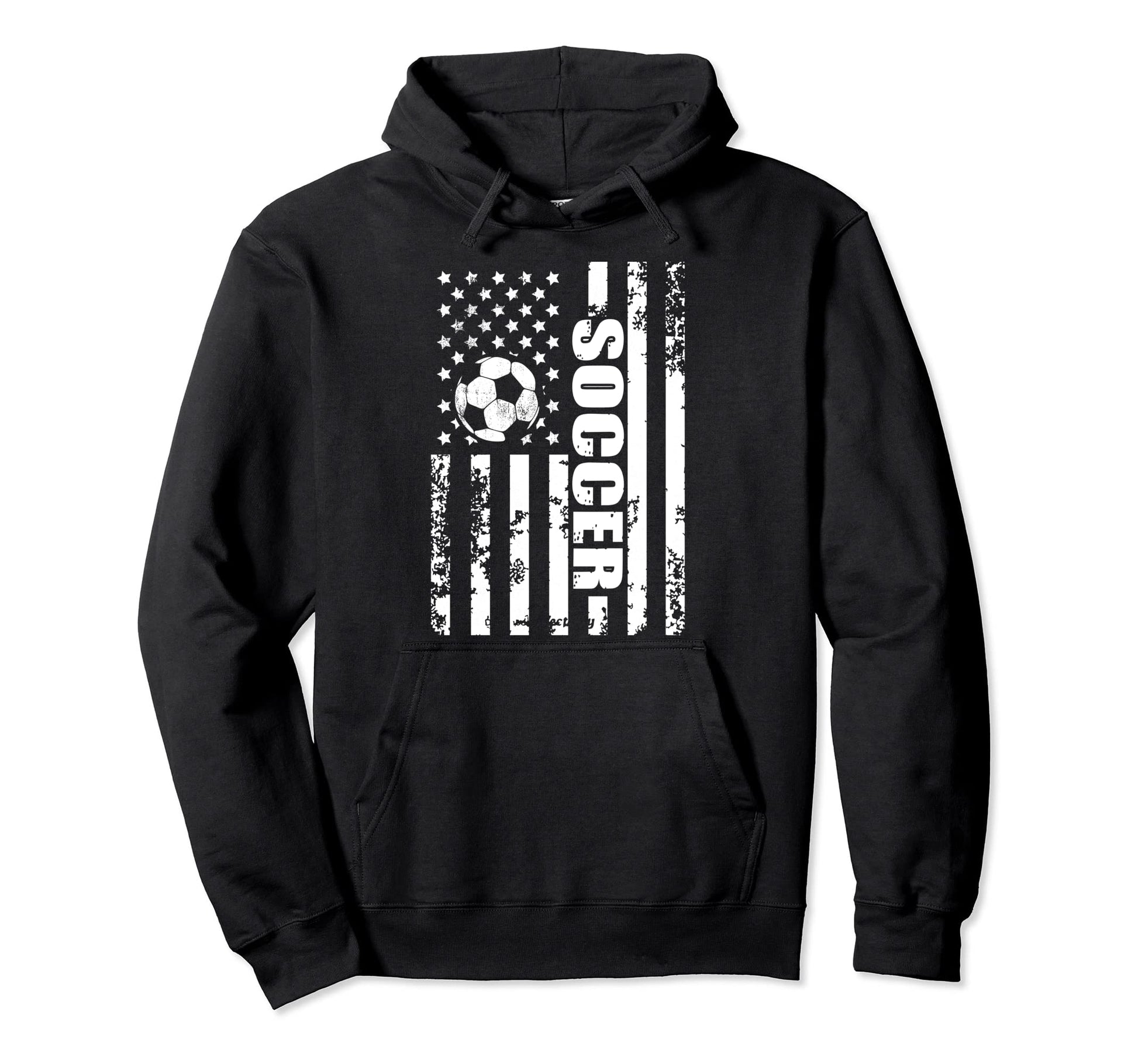 Us American Flag Soccer Patriotic Hoodie - Casual Everyday Wear Unisex - T-Shirt, Sweatshirt, Hoodie