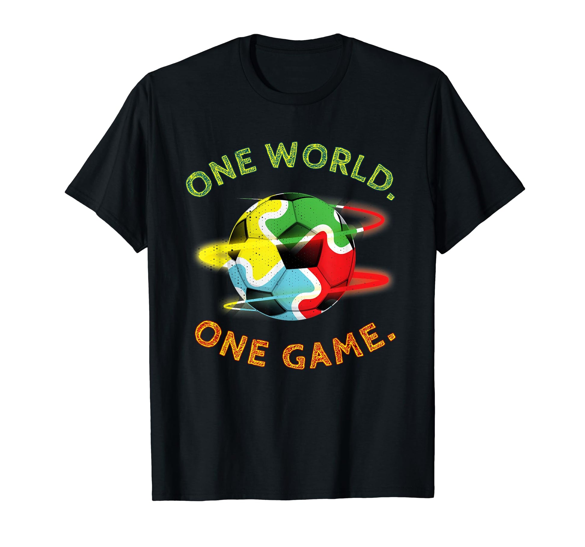 One World One Game Love Soccer Ball Fan T-Shirt - Graphic Print for Adults - T-Shirt, Sweatshirt, Hoodie