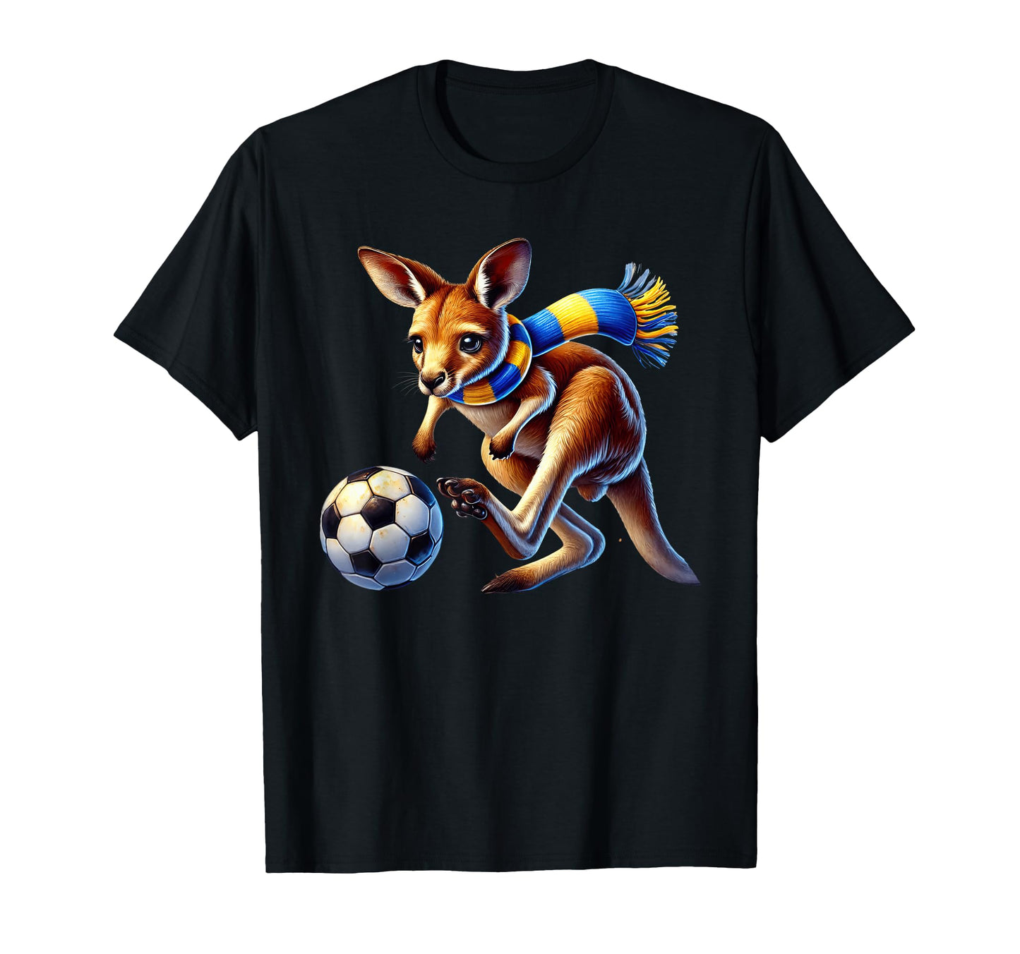 Kangaroo Soccer Player Fan Scarf T-Shirt - Casual Everyday Wear for Adults - T-Shirt, Sweatshirt, Hoodie