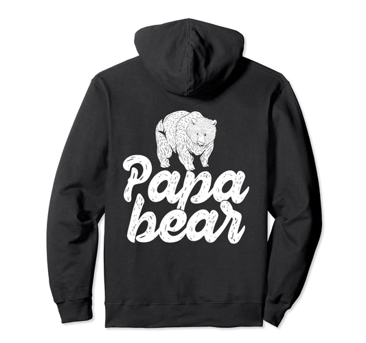 Bear Family Papa Dad Daddy Animal Papa Hoodie - Graphic Print Men Women - T-Shirt, Sweatshirt, Hoodie