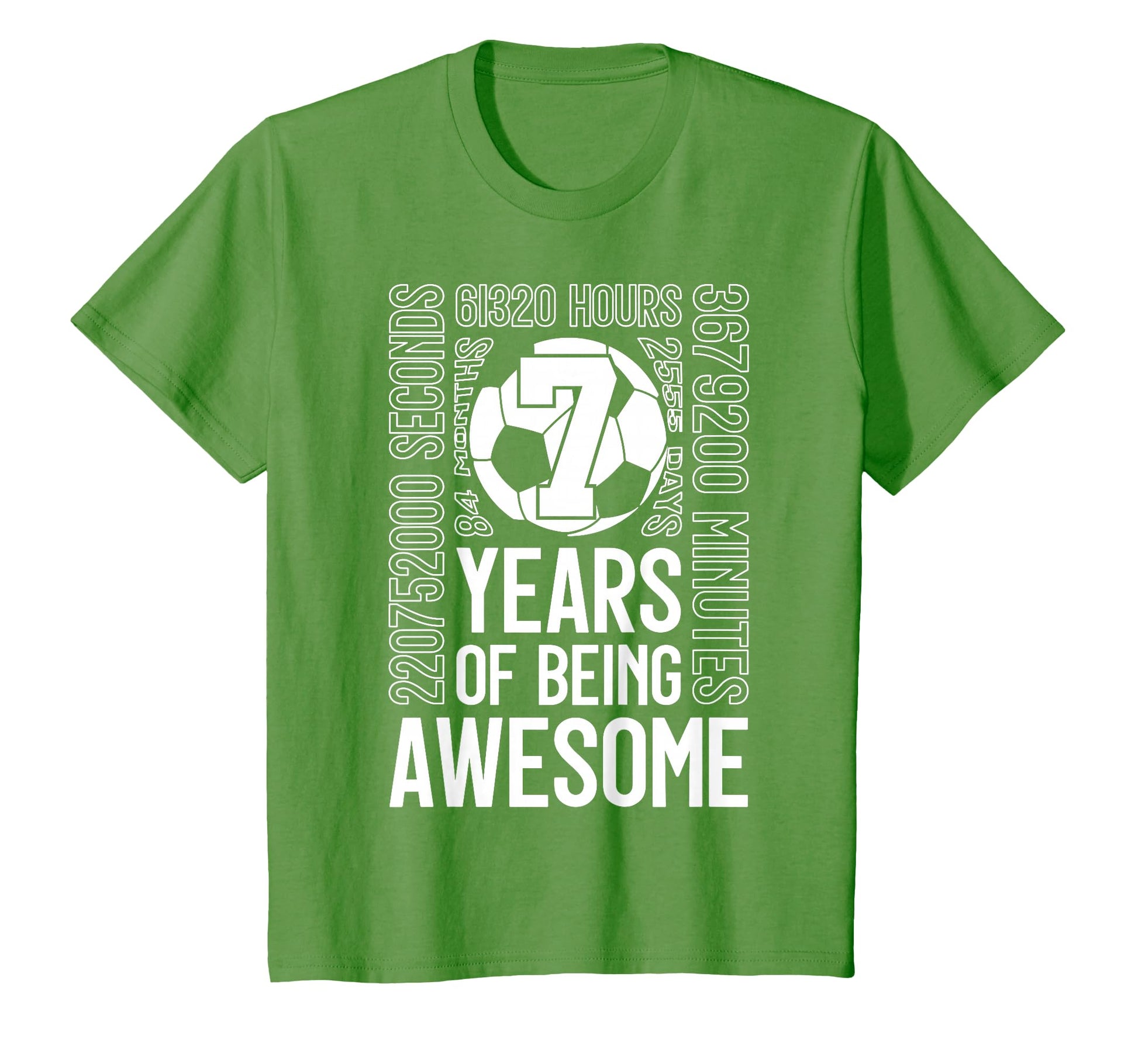 7 Years Being Awesome Soccer 7Th Birthday T-Shirt - Trendy Graphic Unisex - T-Shirt, Sweatshirt, Hoodie