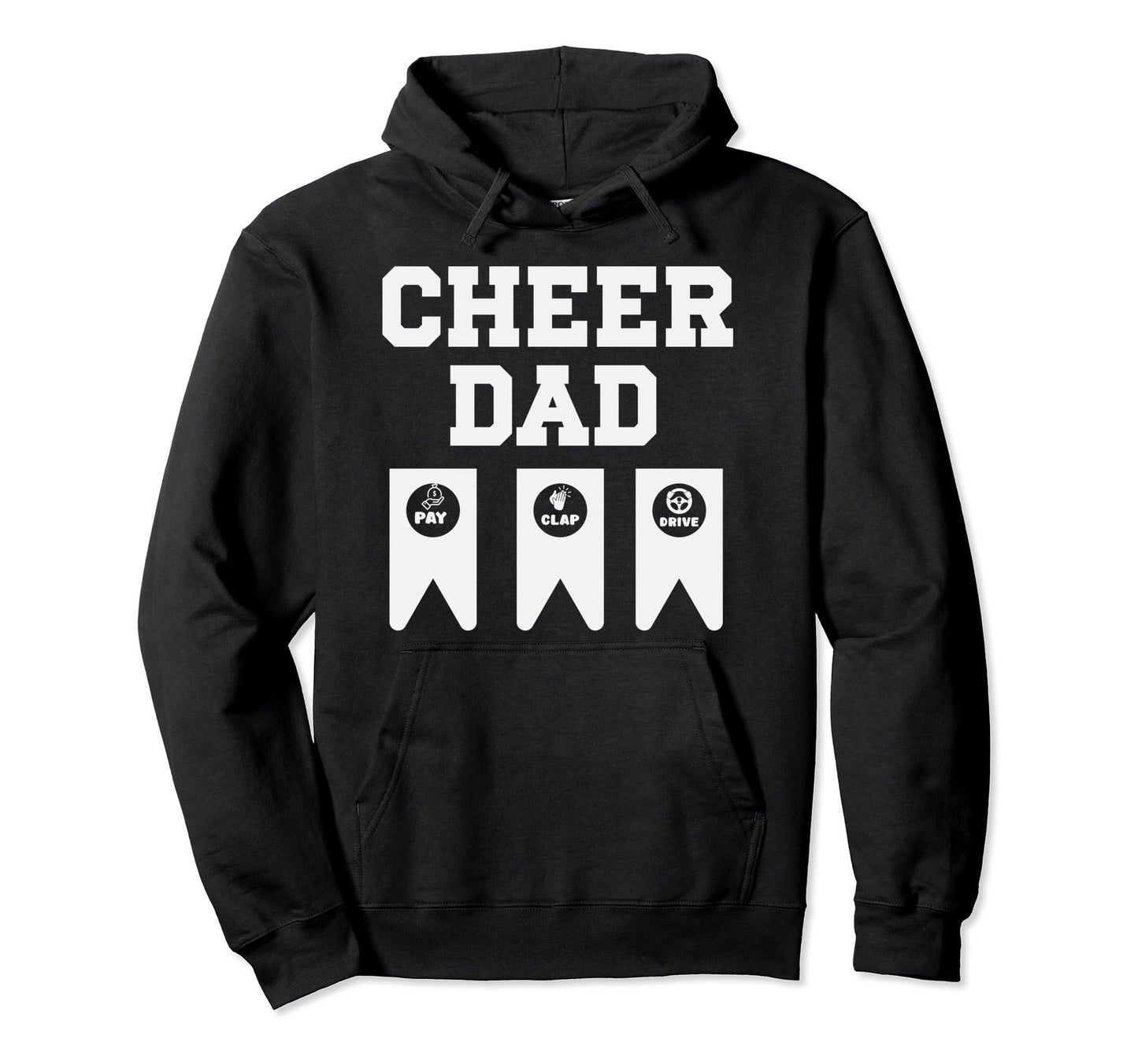 Cheer Dad Cheerleading Cheerleader Dad Hoodie - Graphic Print Men Women - T-Shirt, Sweatshirt, Hoodie