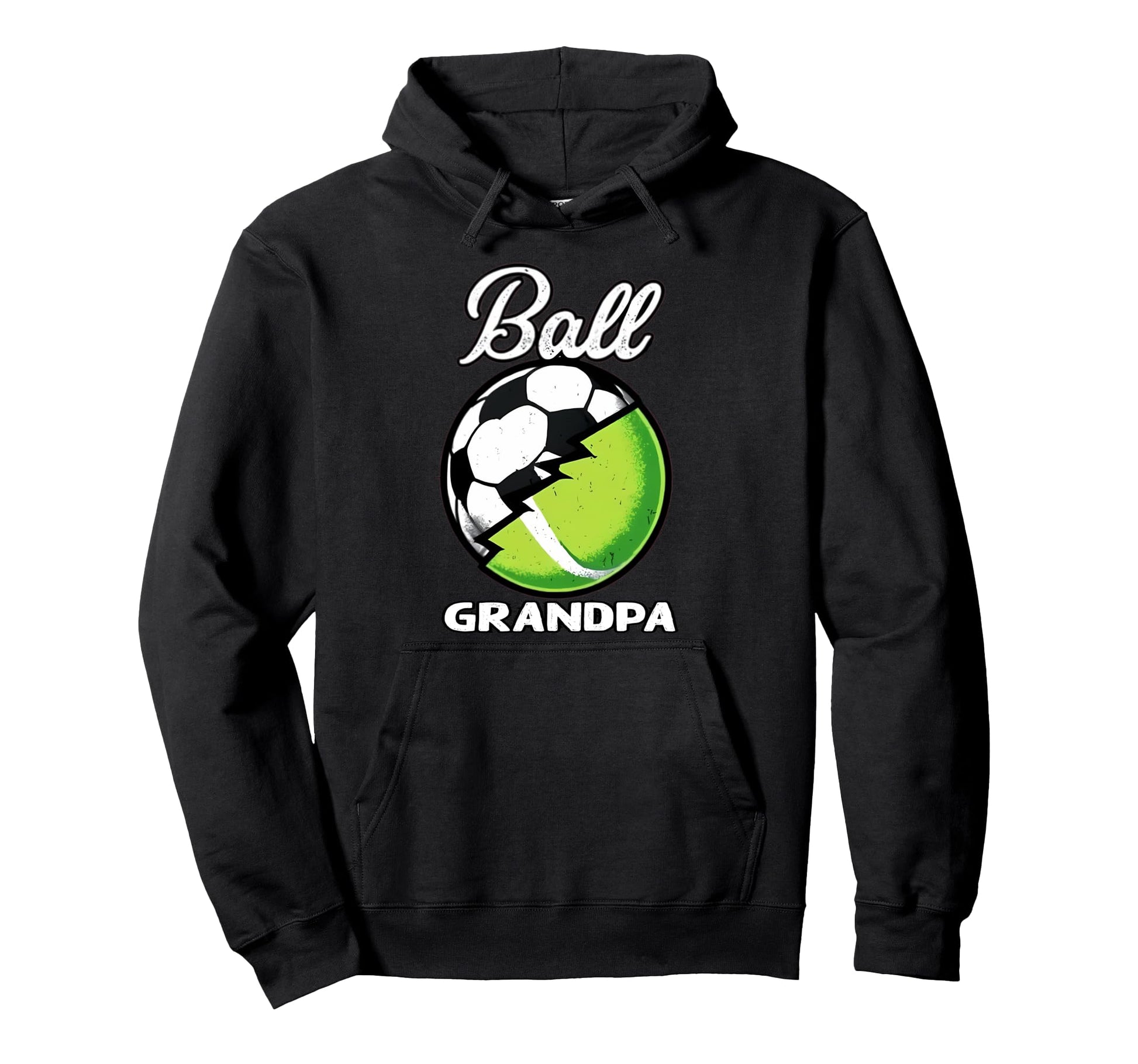 Ball Grandpa Football Soccer Tennis Hoodie - Unique Graphic Men Women - T-Shirt, Sweatshirt, Hoodie