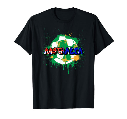 Australia Soccer Street Art Splatter T-Shirt - Minimalist Print for Adults - T-Shirt, Sweatshirt, Hoodie