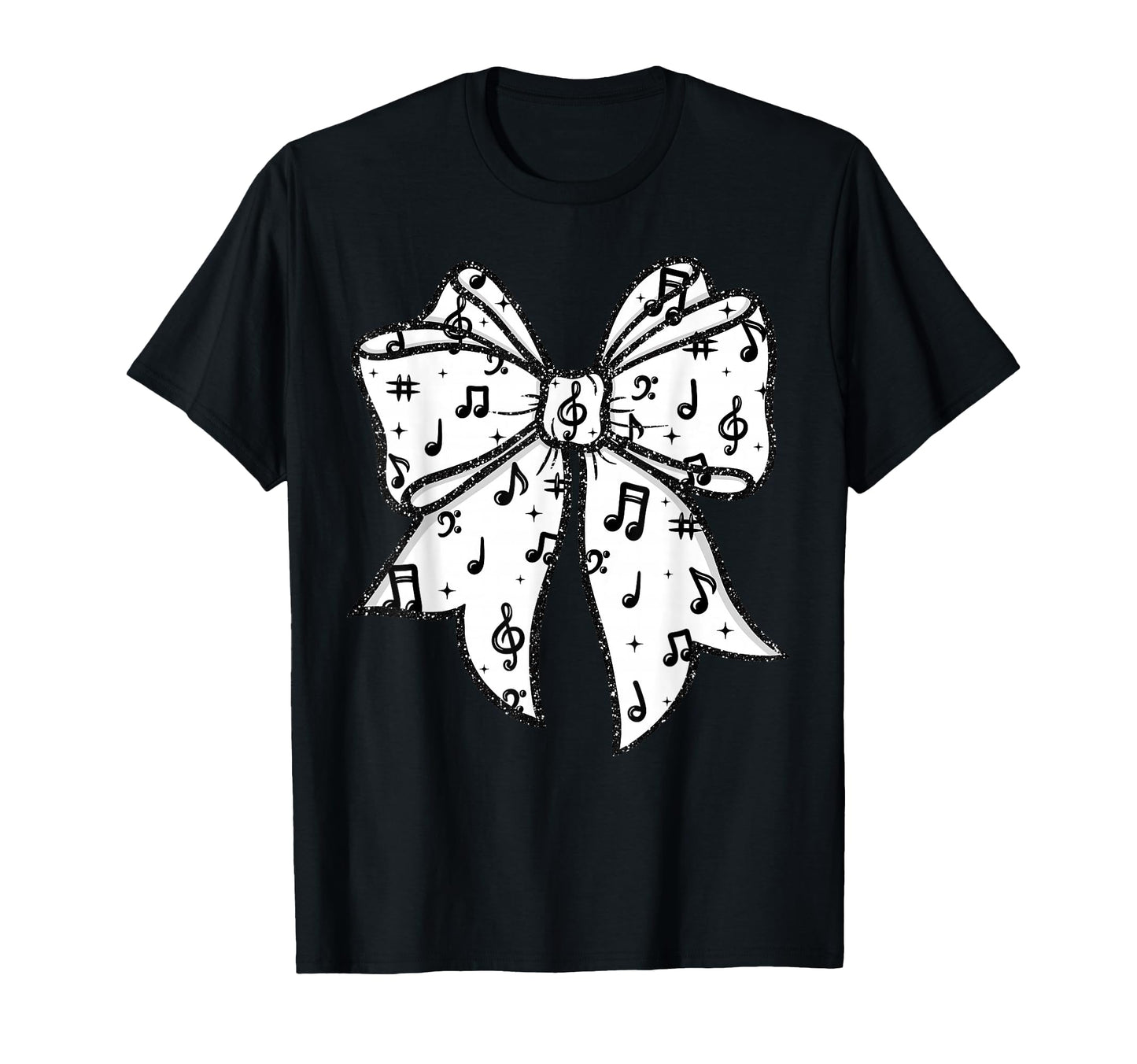 Music Notes Coquette Bow Music Teacher T-Shirt - Trendy Graphic for Adults - T-Shirt, Sweatshirt, Hoodie