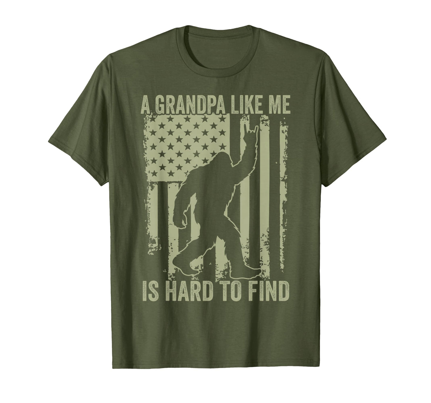 Funny Grandpa Sasquatch Bigfoot Usa Flag T-Shirt - Graphic Print for Adults - T-Shirt, Sweatshirt, Hoodie