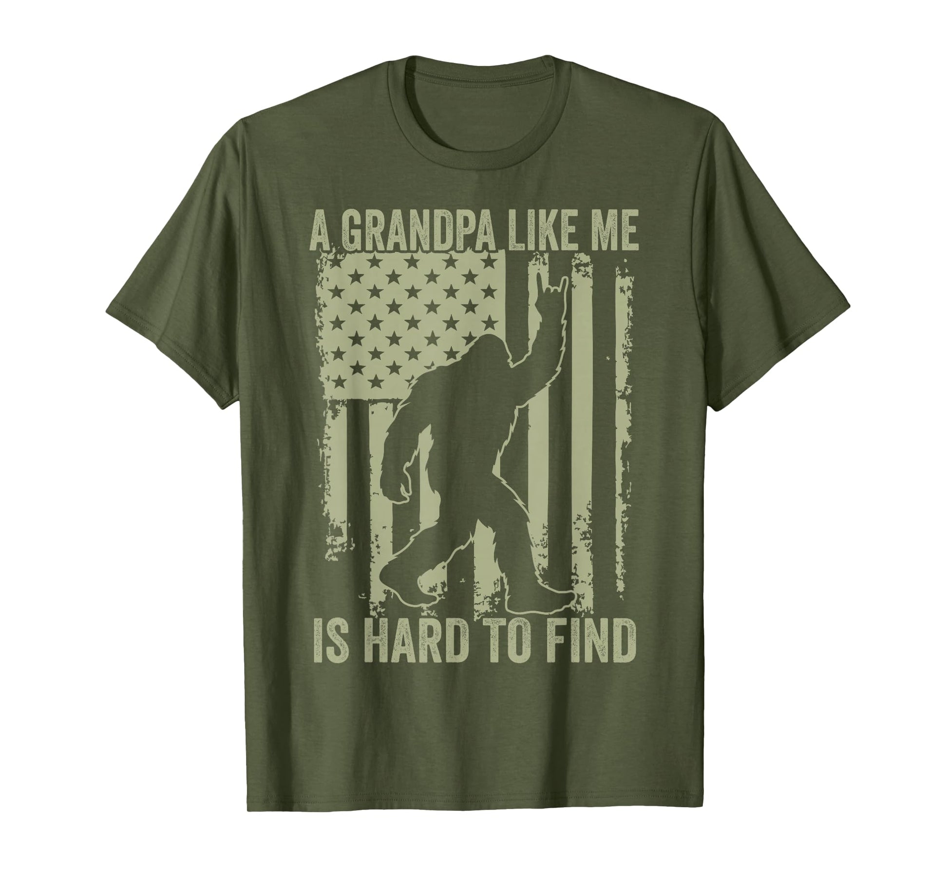 Funny Grandpa Sasquatch Bigfoot Usa Flag T-Shirt - Graphic Print for Adults - T-Shirt, Sweatshirt, Hoodie