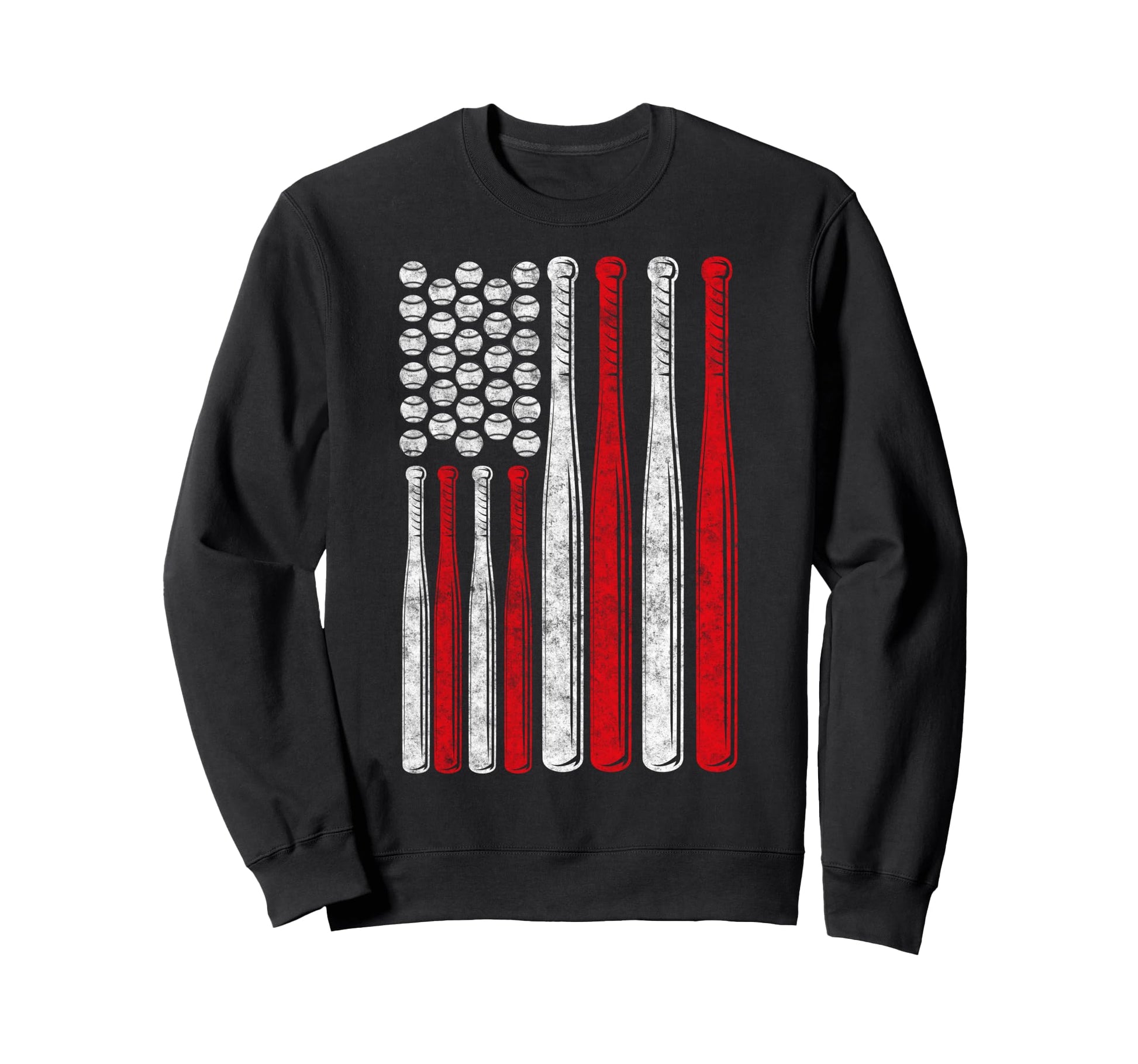 Baseball Us Flag Baseball Lover Dad Sweatshirt - Streetwear Style Unisex - T-Shirt, Sweatshirt, Hoodie