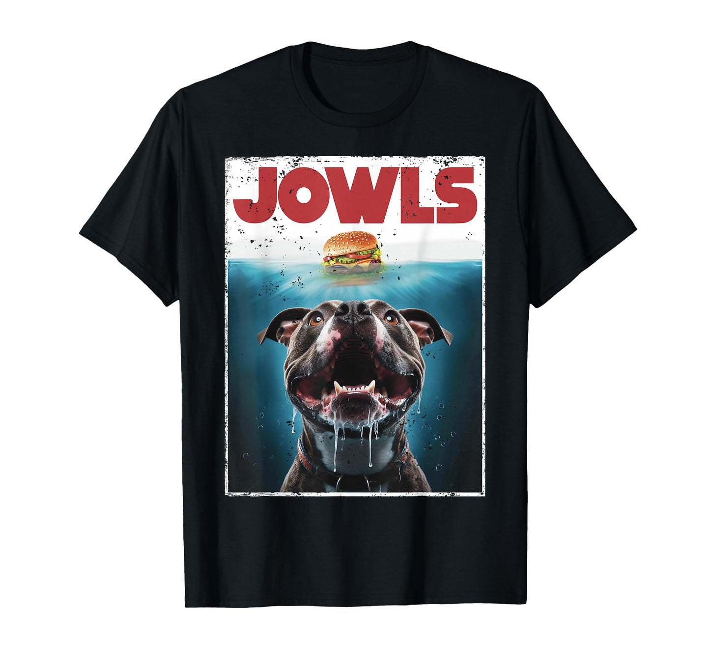 Funny Pittie Pitbull Pit Bull Jowls Burger T-Shirt - Trendy Graphic Unisex - T-Shirt, Sweatshirt, Hoodie