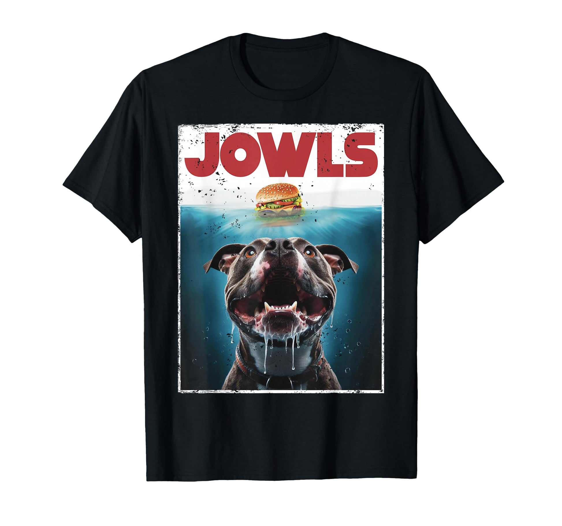 Funny Pittie Pitbull Pit Bull Jowls Burger T-Shirt - Trendy Graphic Unisex - T-Shirt, Sweatshirt, Hoodie