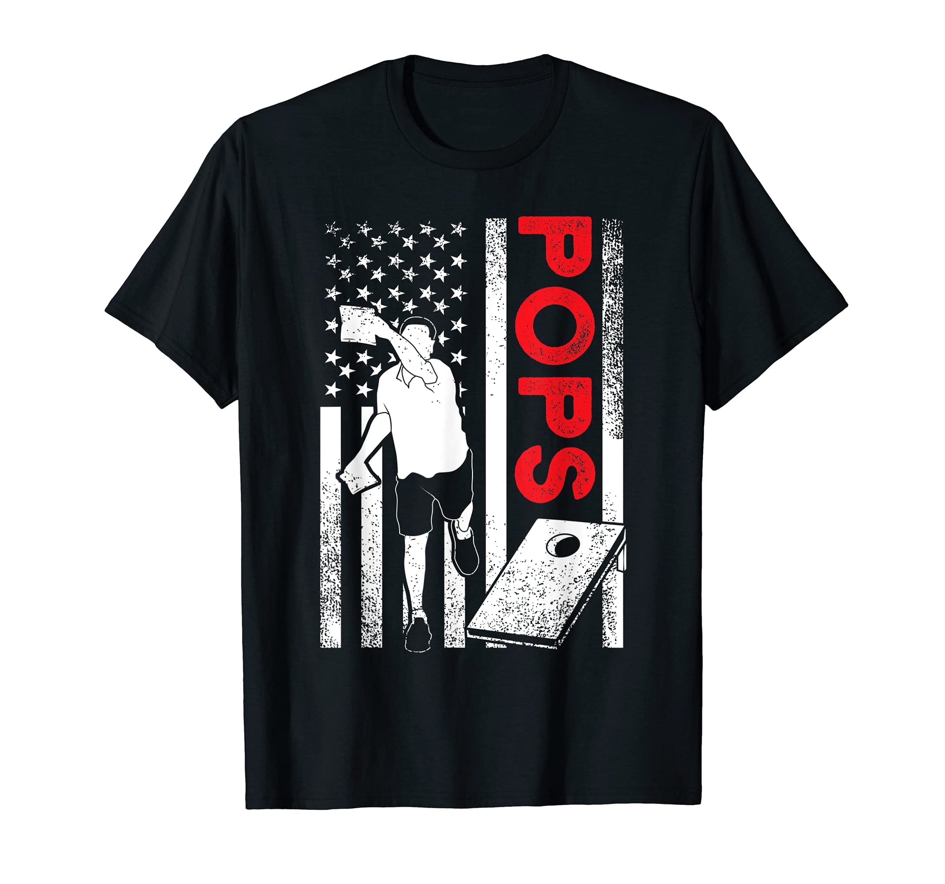 American Flag Cornhole Pops Corn Hole T-Shirt - Graphic Print for Adults - T-Shirt, Sweatshirt, Hoodie