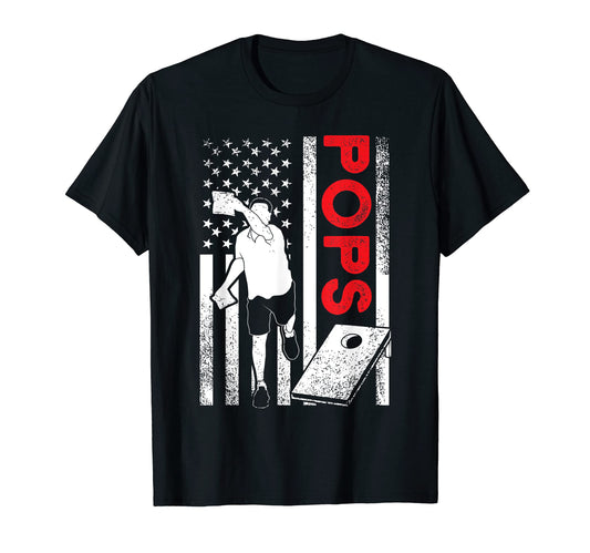 American Flag Cornhole Pops Corn Hole T-Shirt - Graphic Print for Adults - T-Shirt, Sweatshirt, Hoodie
