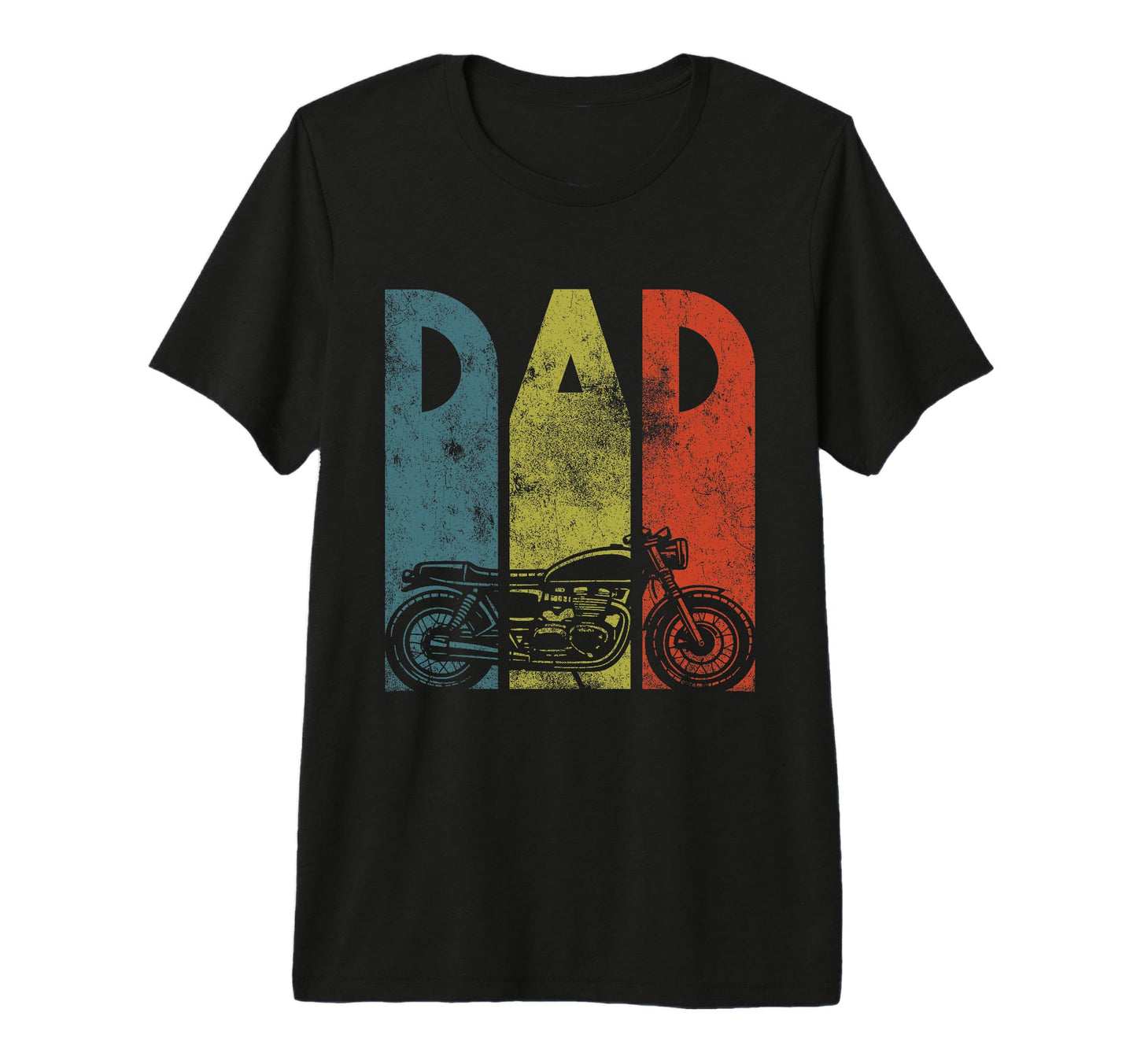 Motorcycle Dad Fathers Day Tri Blend T-Shirt - Casual Everyday Wear Unisex - T-Shirt, Sweatshirt, Hoodie