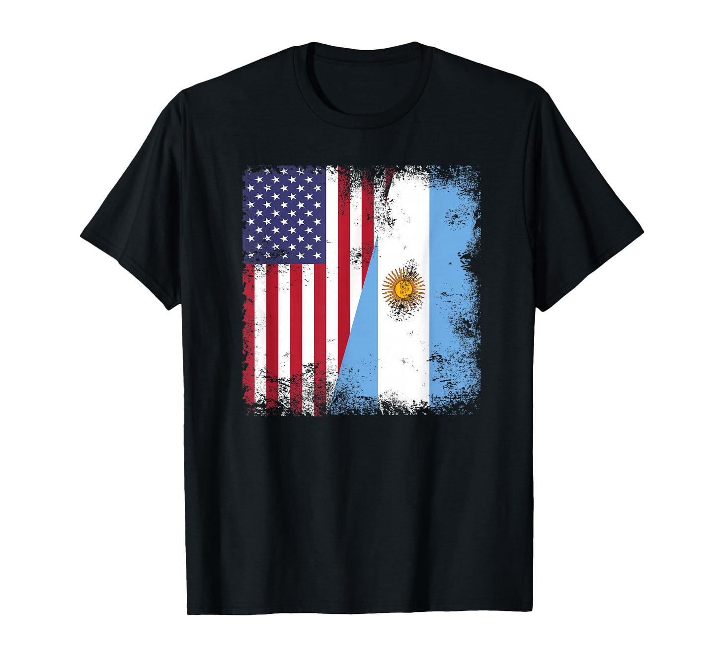 Half Argentinian Flag Argentina T-Shirt - Casual Everyday Wear for Adults - T-Shirt, Sweatshirt, Hoodie