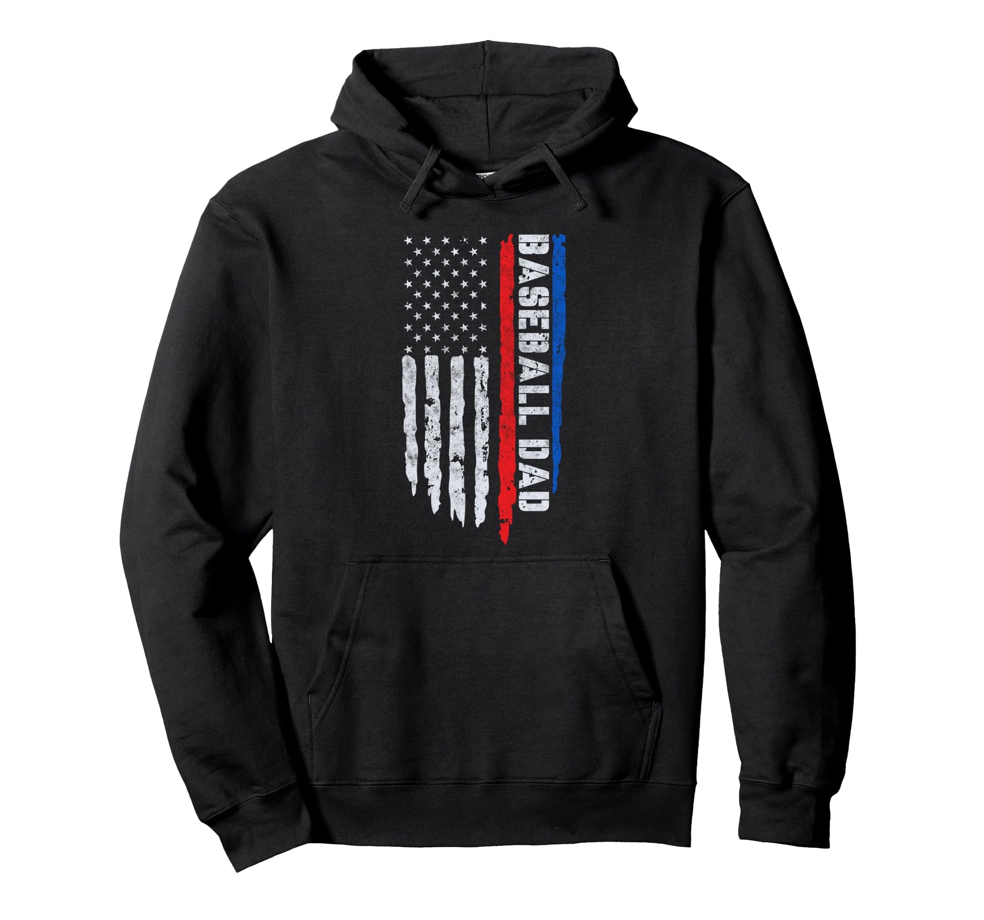 Baseball Us Flag Baseball Dad Player Hoodie - Fun Novelty Design Unisex - T-Shirt, Sweatshirt, Hoodie