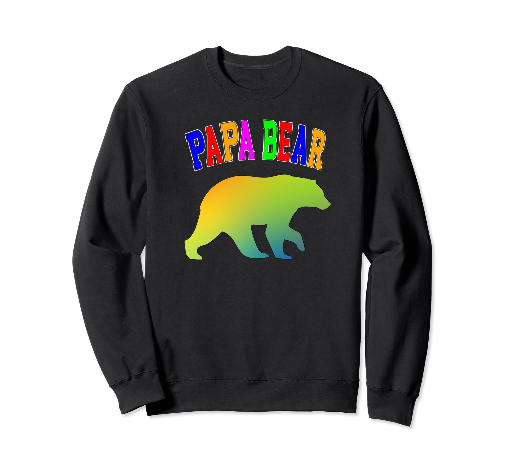 Papa Bear Colorful Rainbow Unity Sweatshirt - Graphic Print Men Women - T-Shirt, Sweatshirt, Hoodie