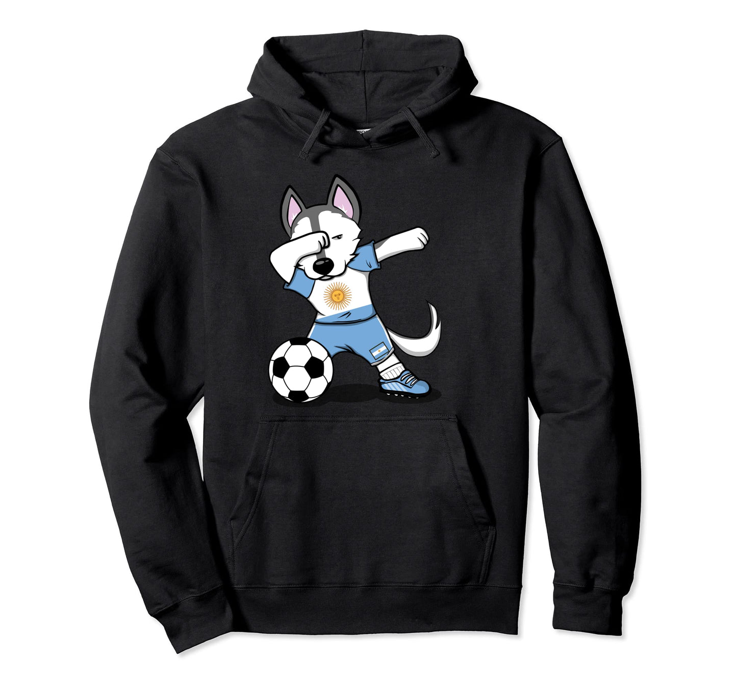 Dabbing Husky Argentina Soccer Hoodie - Casual Everyday Wear for Adults - T-Shirt, Sweatshirt, Hoodie