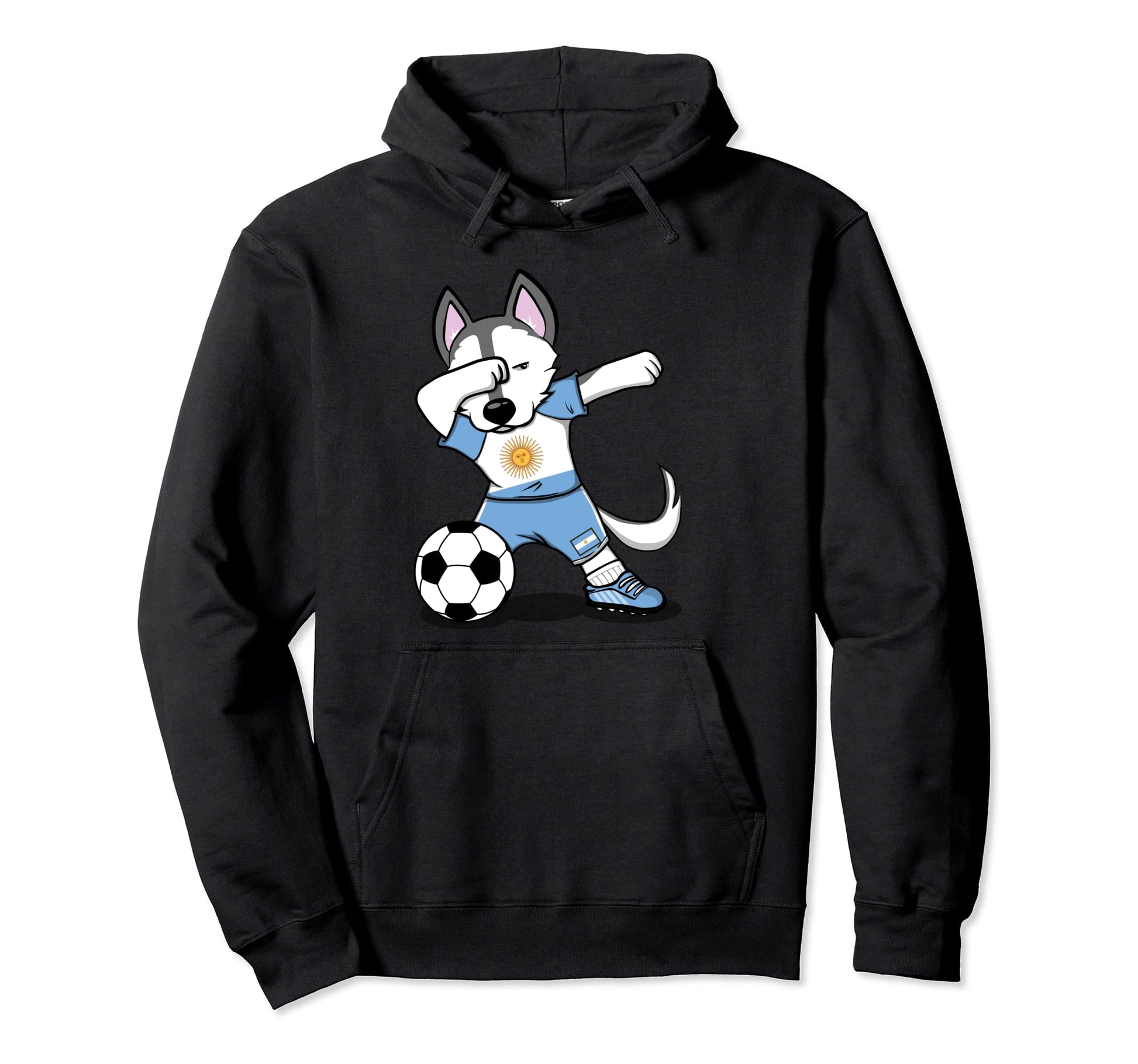 Dabbing Husky Argentina Soccer Hoodie - Casual Everyday Wear for Adults - T-Shirt, Sweatshirt, Hoodie