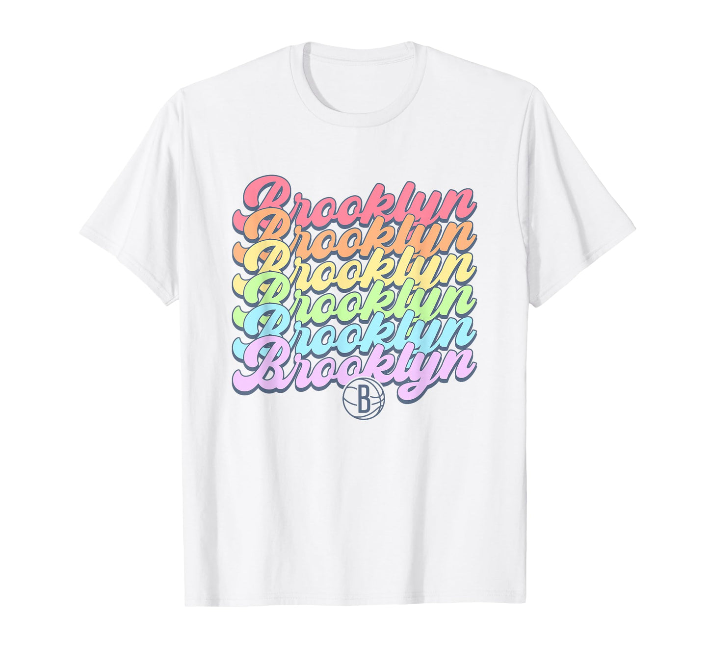 Nba Brooklyn Nets Pastel Rainbow Pride T-Shirt - Unique Graphic Unisex - T-Shirt, Sweatshirt, Hoodie