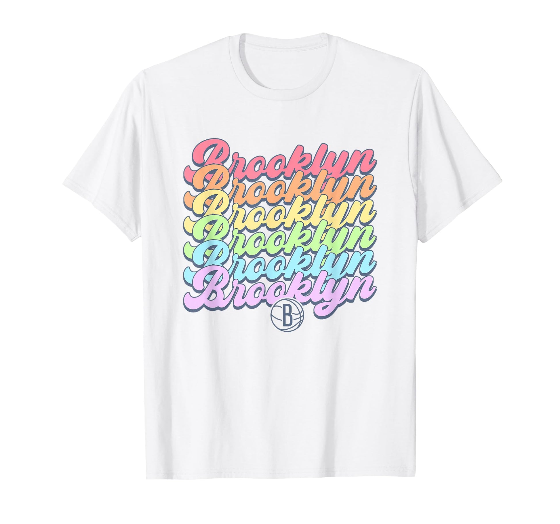 Nba Brooklyn Nets Pastel Rainbow Pride T-Shirt - Unique Graphic Unisex - T-Shirt, Sweatshirt, Hoodie