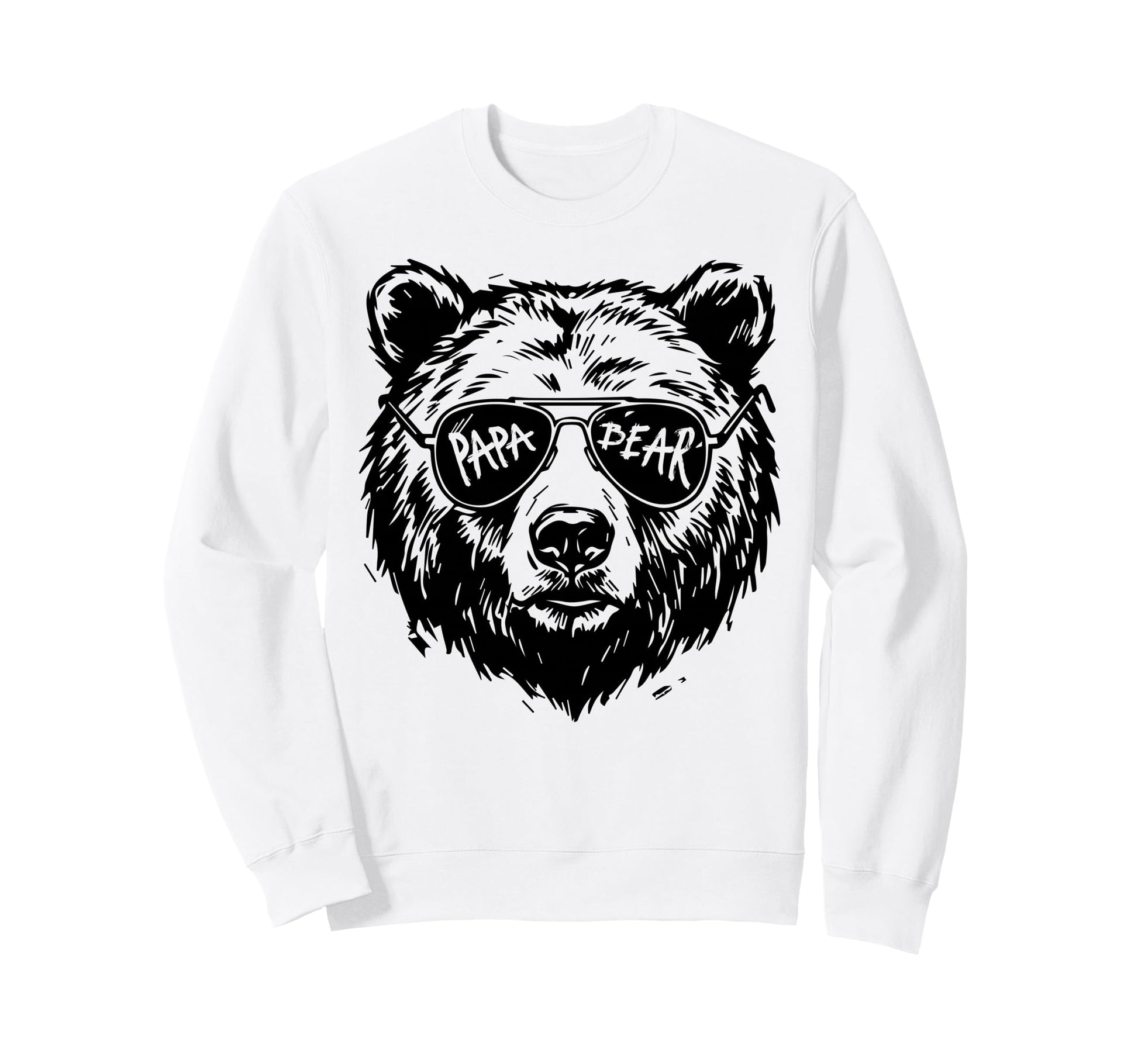 Papa Bear Sunglasses Face Fathers Day Sweatshirt - Minimalist Print Unisex - T-Shirt, Sweatshirt, Hoodie