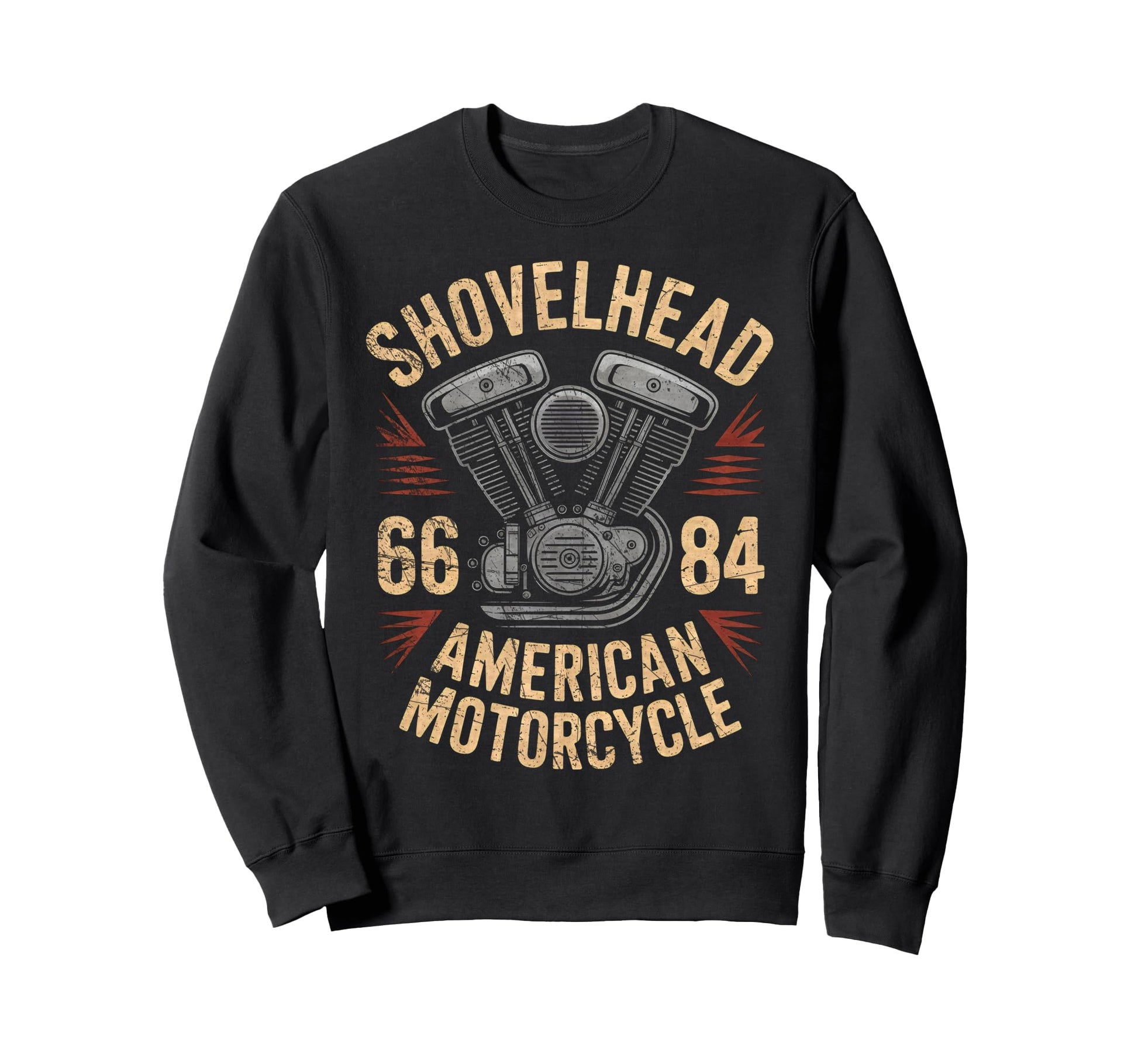 Hd Motorcycle Vtwin Shovelhead Engine Sweatshirt - Custom Art Print Unisex - T-Shirt, Sweatshirt, Hoodie