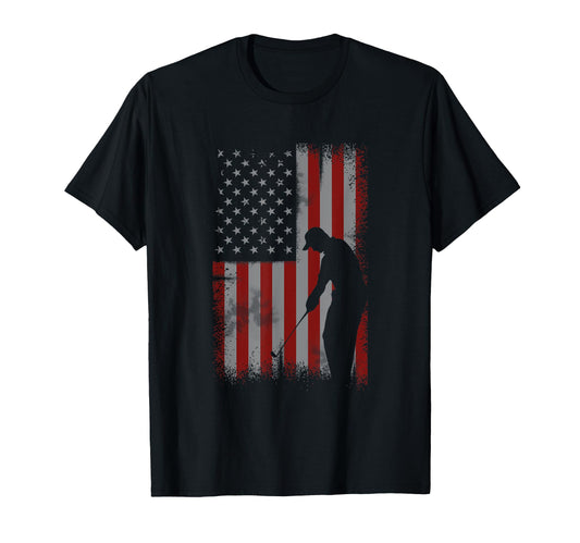 American Flag Golf Gift Golfer Golf T-Shirt - Custom Art Print for Adults - T-Shirt, Sweatshirt, Hoodie