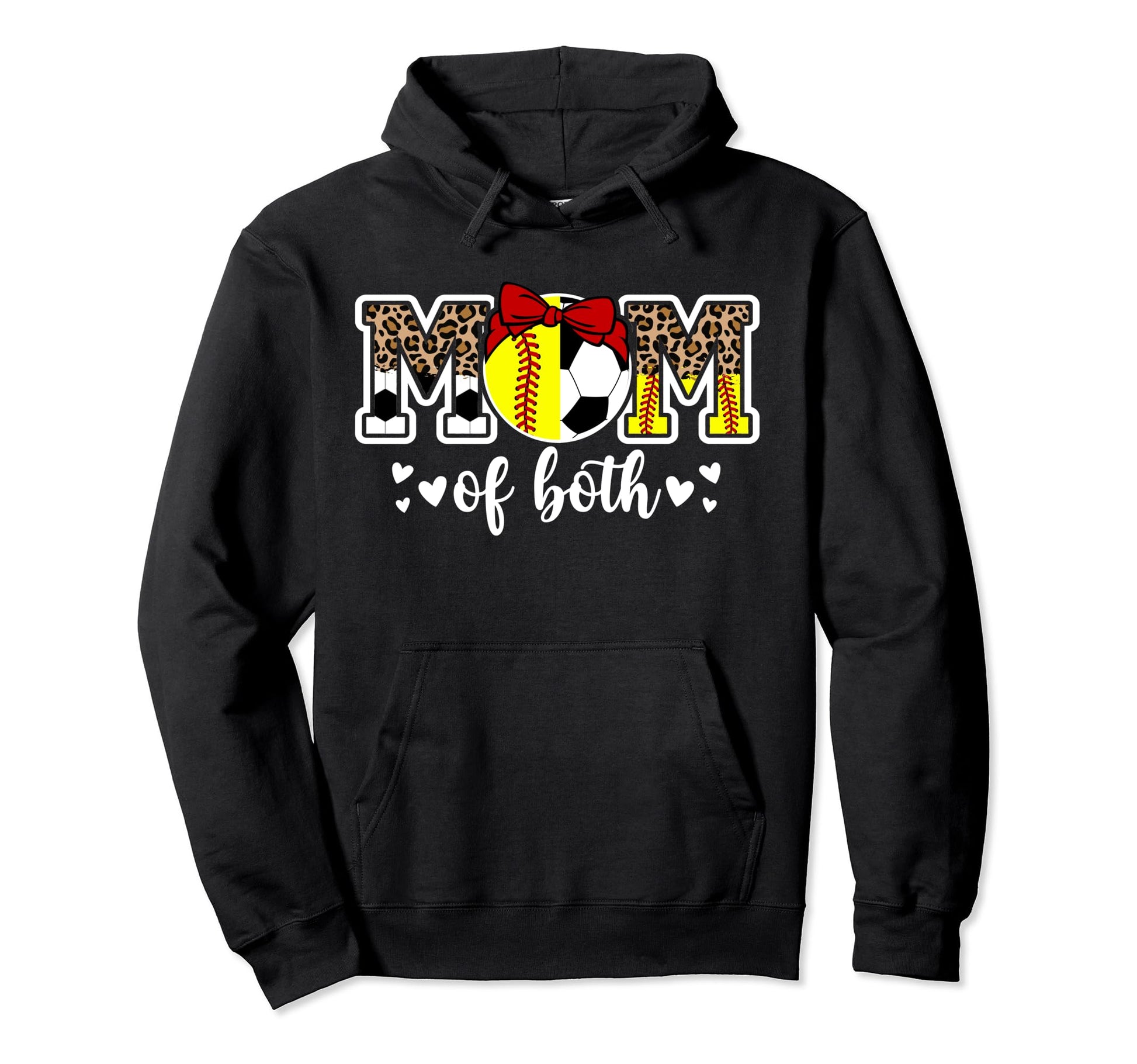 Mom Both Softball Soccer Mom Soccer Softball Hoodie - Graphic Print Unisex - T-Shirt, Sweatshirt, Hoodie