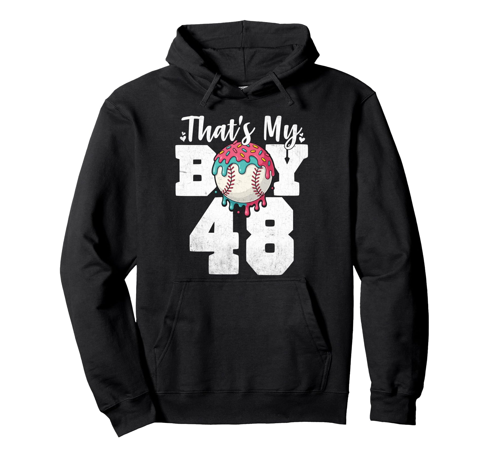 Thats My Baseball 48 Number Mom Dad 48 Hoodie - Trendy Graphic for Adults - T-Shirt, Sweatshirt, Hoodie