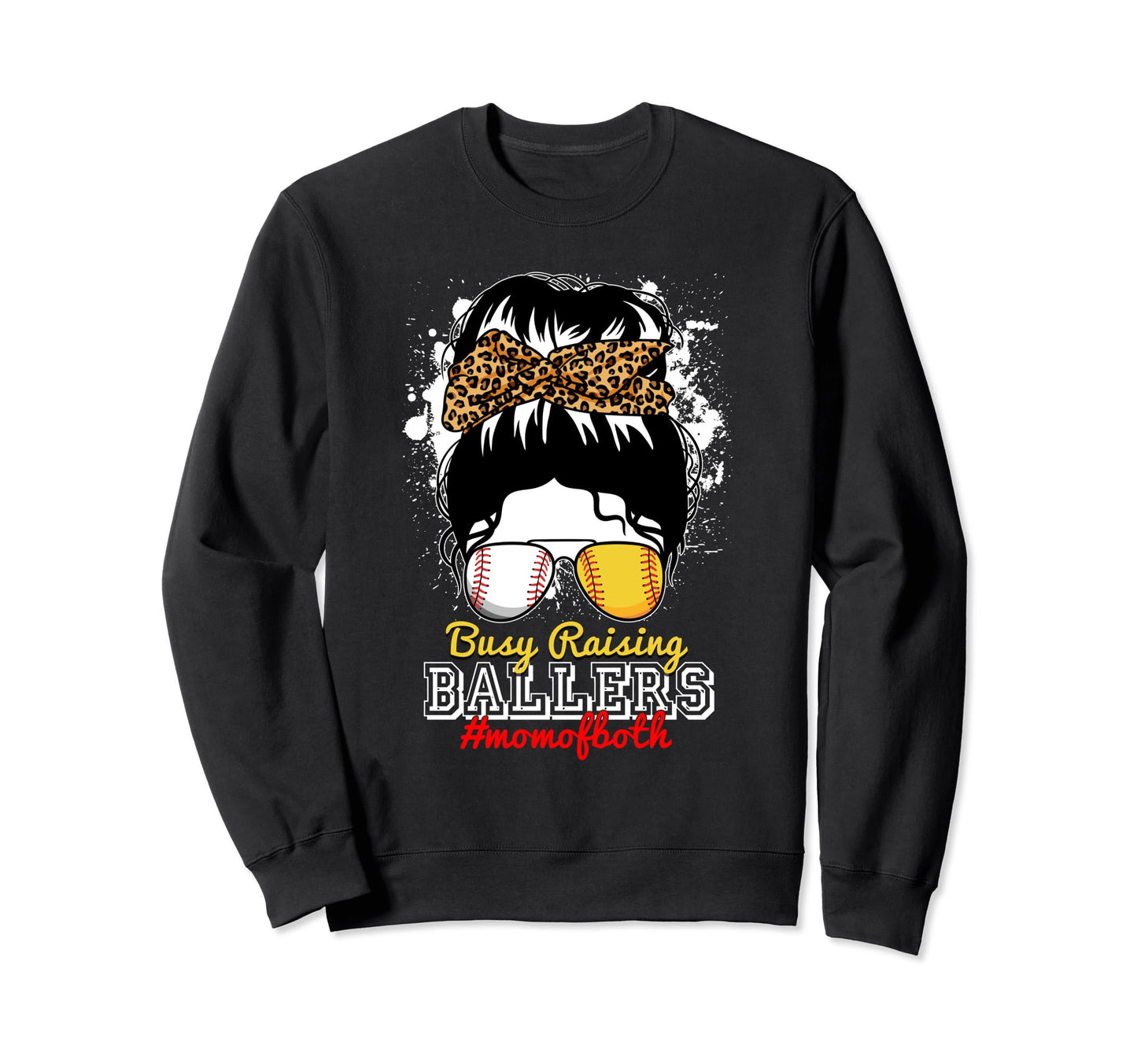 Baseball Softball Moms Life Busy Sweatshirt - Graphic Print for Adults - T-Shirt, Sweatshirt, Hoodie