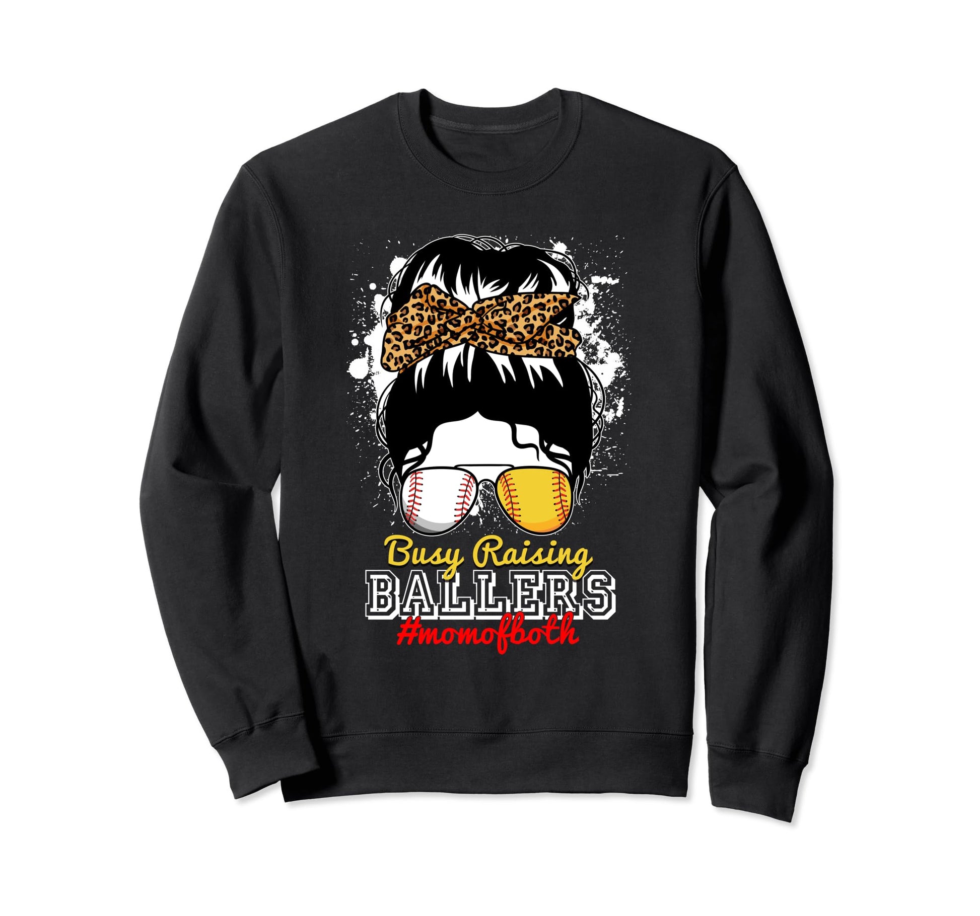 Baseball Softball Moms Life Busy Sweatshirt - Graphic Print for Adults - T-Shirt, Sweatshirt, Hoodie