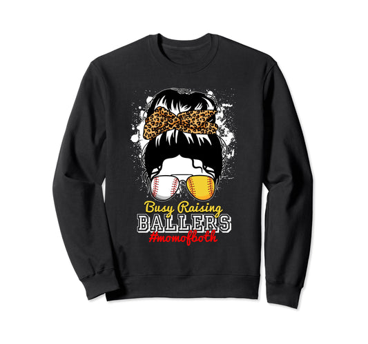 Baseball Softball Moms Life Busy Sweatshirt - Graphic Print for Adults - T-Shirt, Sweatshirt, Hoodie