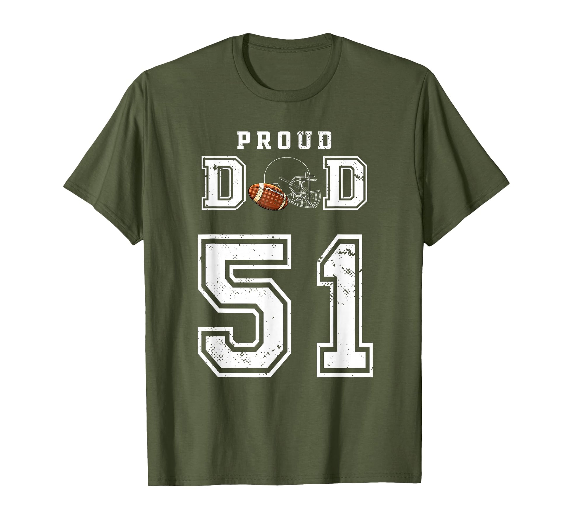 Custom Proud Football Dad Number 51 T-Shirt - Aesthetic Graphic for Adults - T-Shirt, Sweatshirt, Hoodie