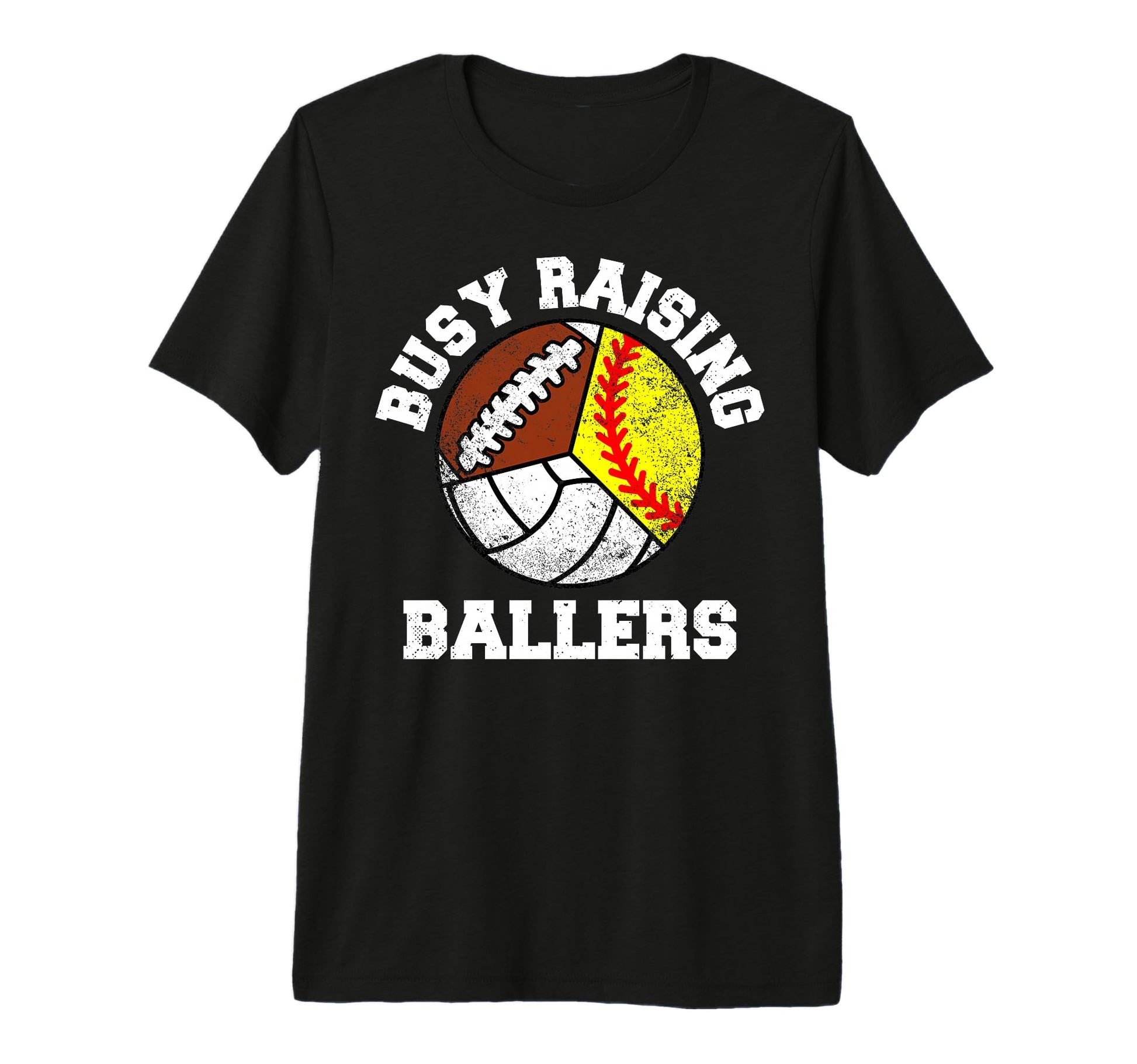 Busy Raising Ballers Funny Softball T-Shirt - Minimalist Print Unisex - T-Shirt, Sweatshirt, Hoodie