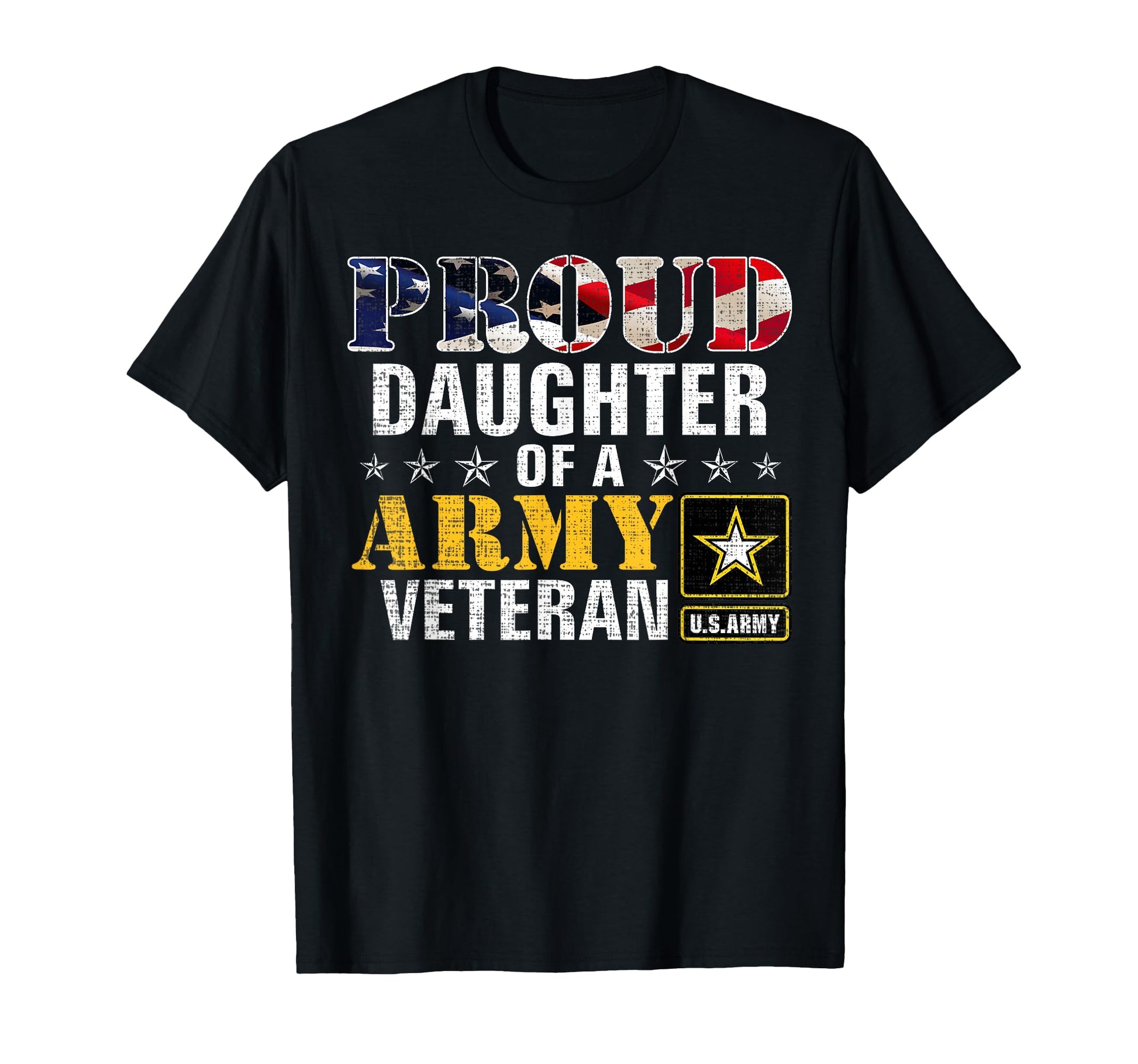 Proud Daughter Army Veteran American T-Shirt - Minimalist Print Men Women - T-Shirt, Sweatshirt, Hoodie