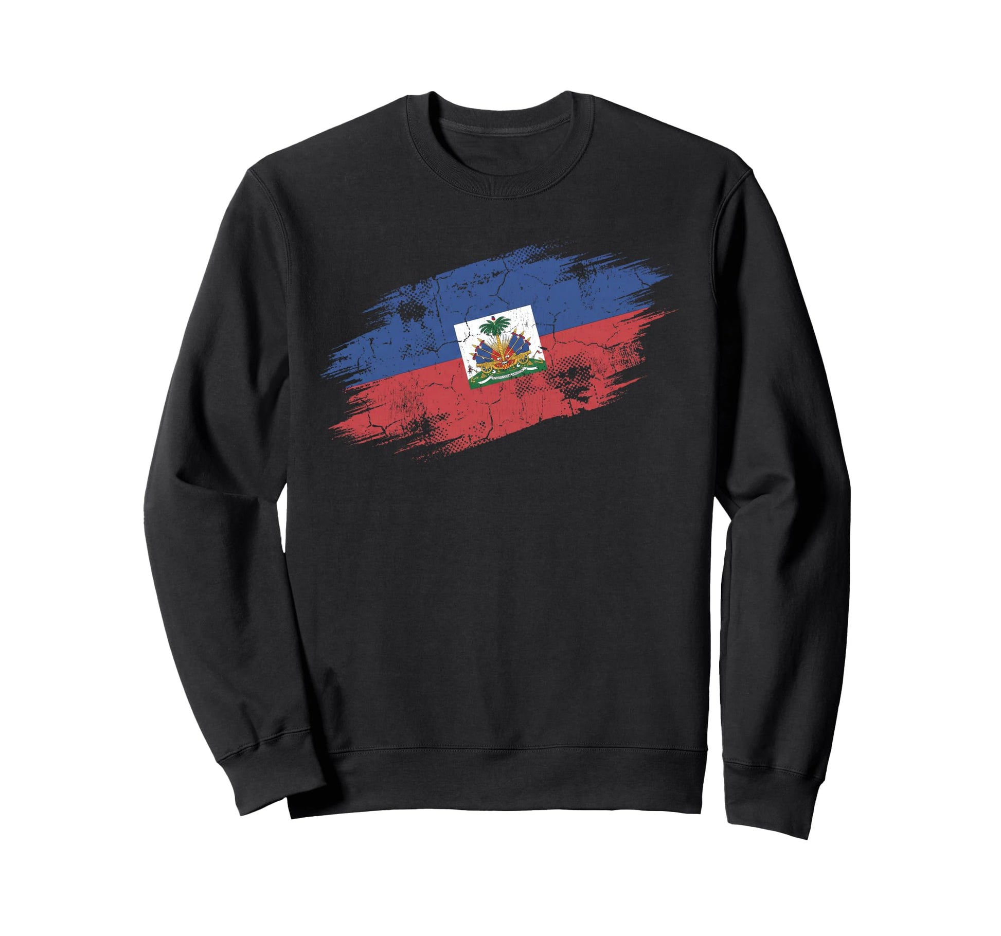 Haiti Soccer Fan Tattered Flag Sweatshirt - Fun Novelty Design for Adults - T-Shirt, Sweatshirt, Hoodie