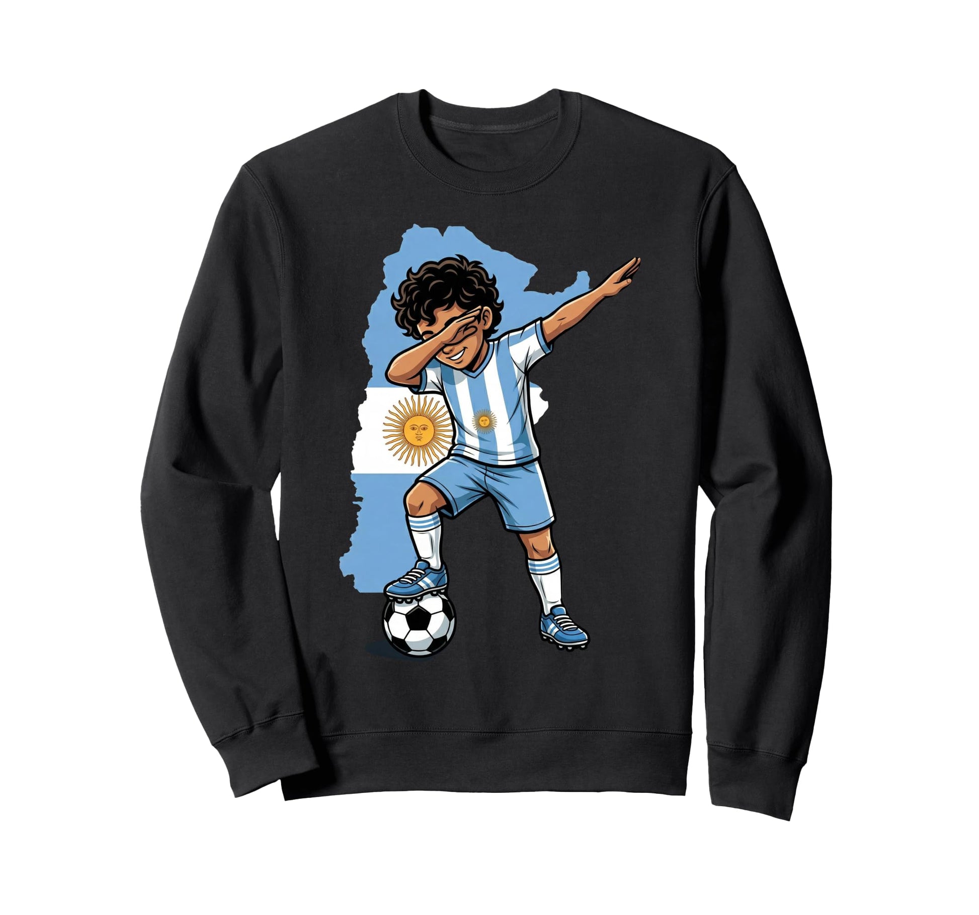 Argentina Soccer Dab Flag Football Sweatshirt - Unique Graphic for Adults - T-Shirt, Sweatshirt, Hoodie