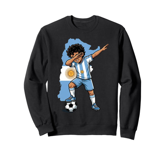 Argentina Soccer Dab Flag Football Sweatshirt - Unique Graphic for Adults - T-Shirt, Sweatshirt, Hoodie